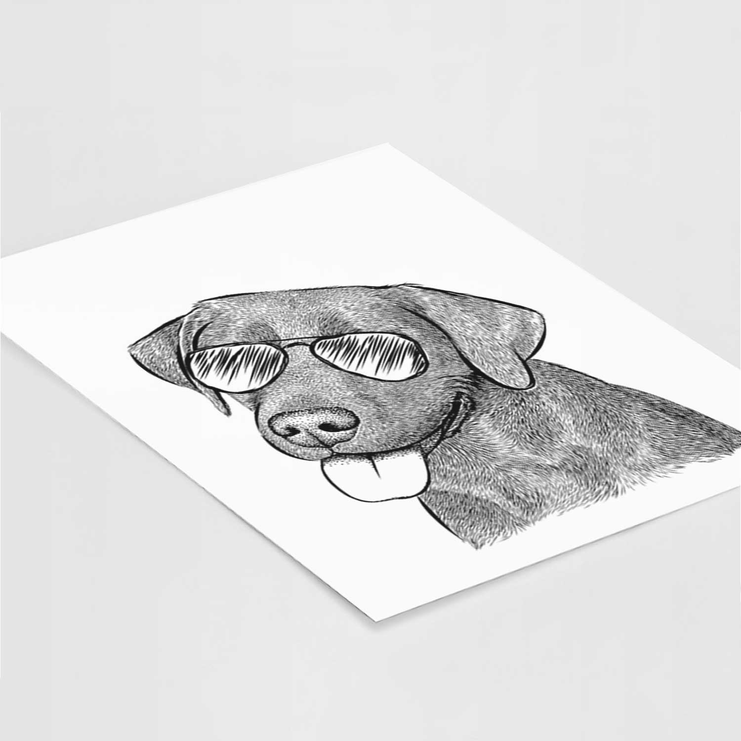 Zeppelin the Black Labrador Art Print