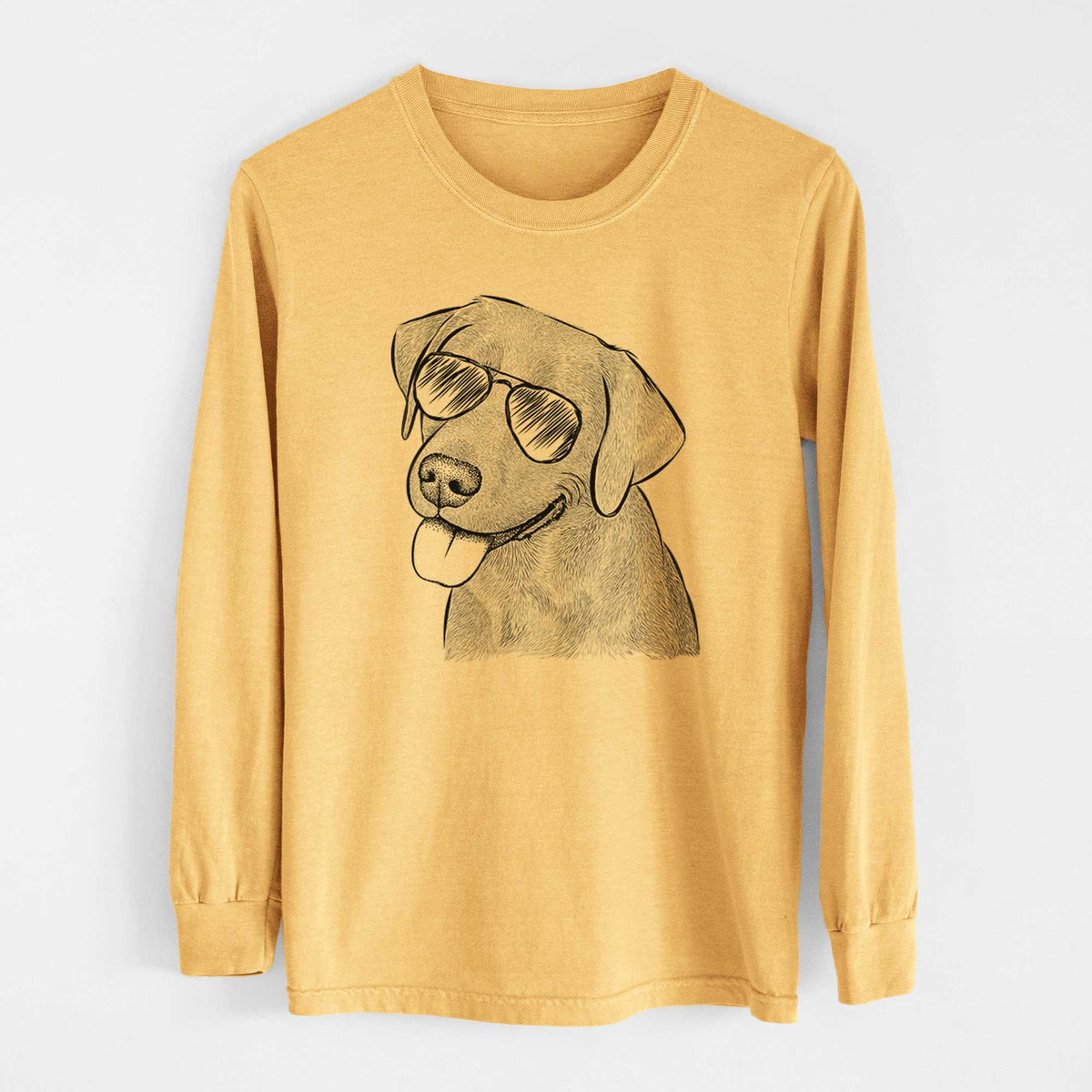 Aviators Zeppelin the Black Labrador - Heavyweight 100% Cotton Long Sleeve