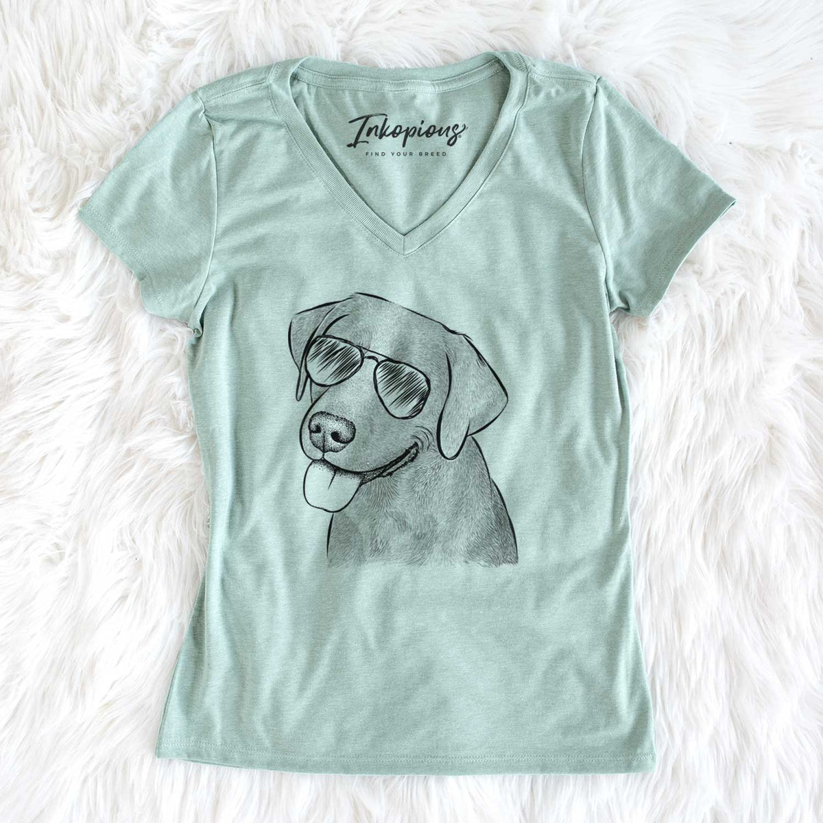 Aviator Zeppelin the Black Labrador - Women's V-neck Shirt