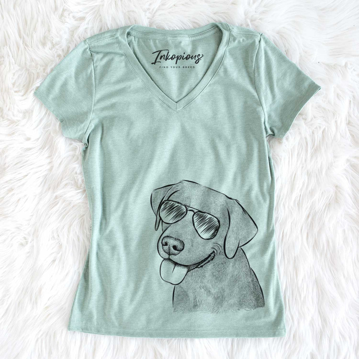 Aviator Zeppelin the Black Labrador - Women's V-neck Shirt