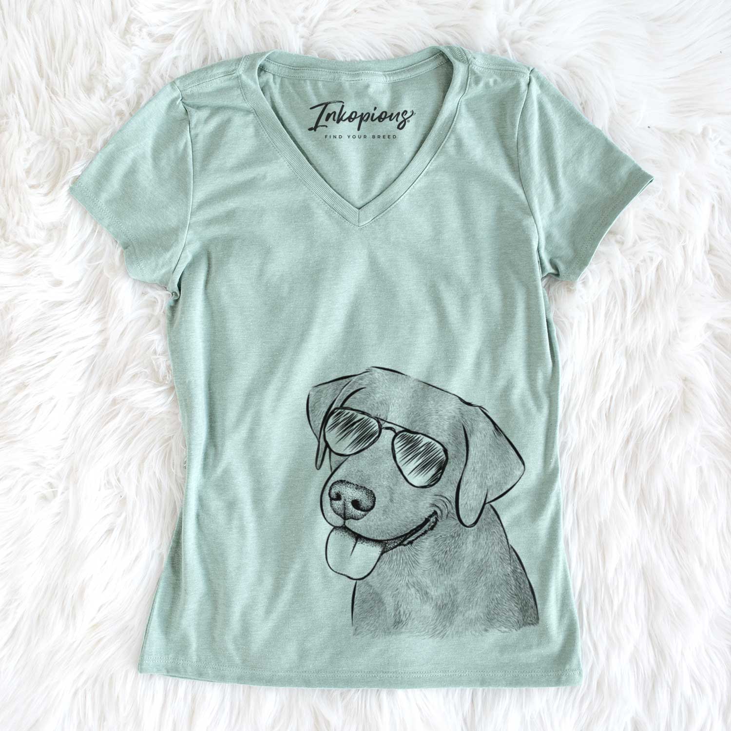 Aviator Zeppelin the Black Labrador - Women's V-neck Shirt