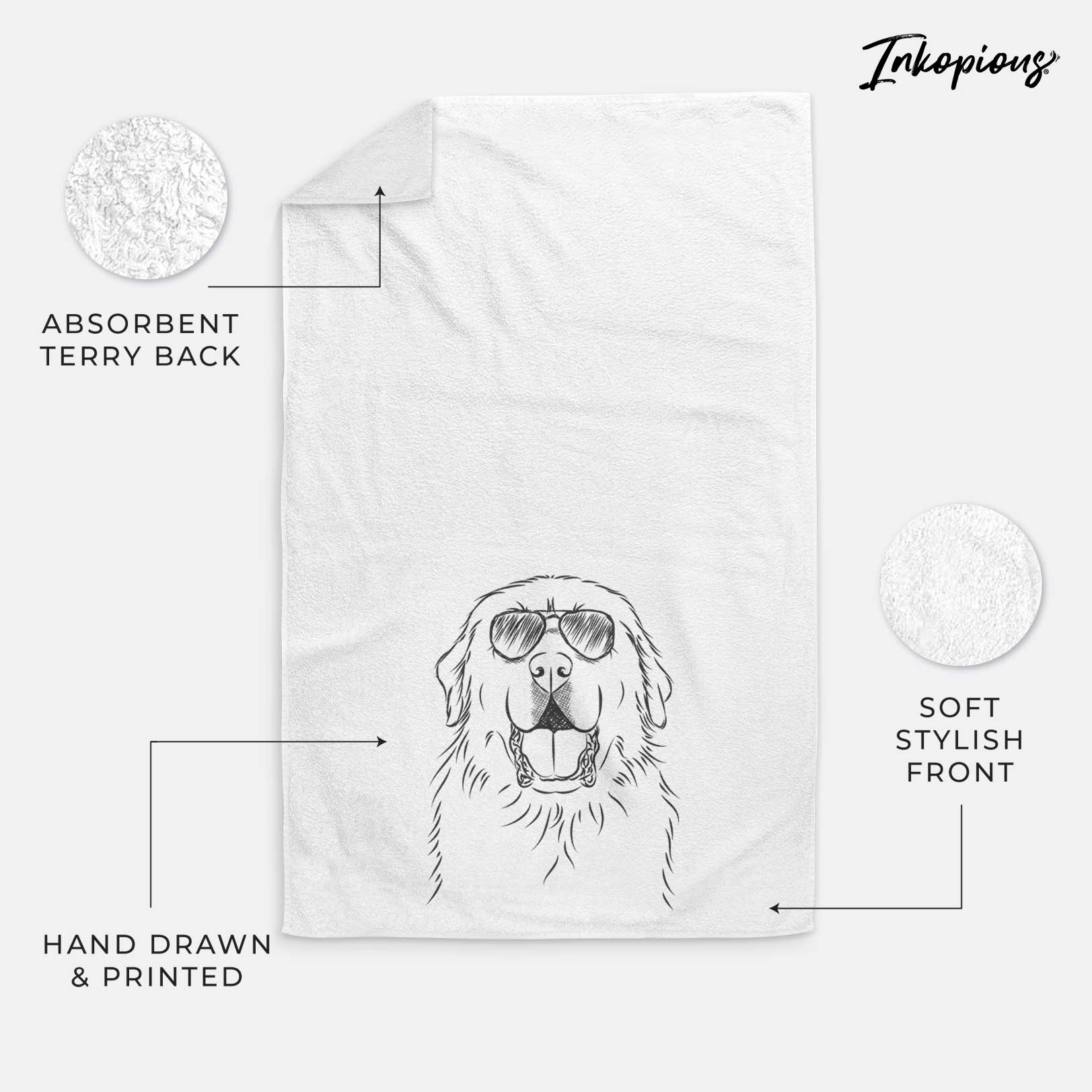 Zeus the Great Pyrenees Decorative Hand Towel