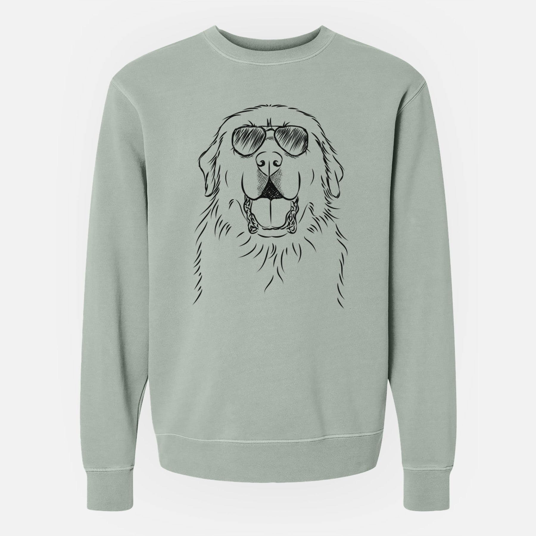 Aviator Zeus the Great Pyrenees - Unisex Pigment Dyed Crew Sweatshirt