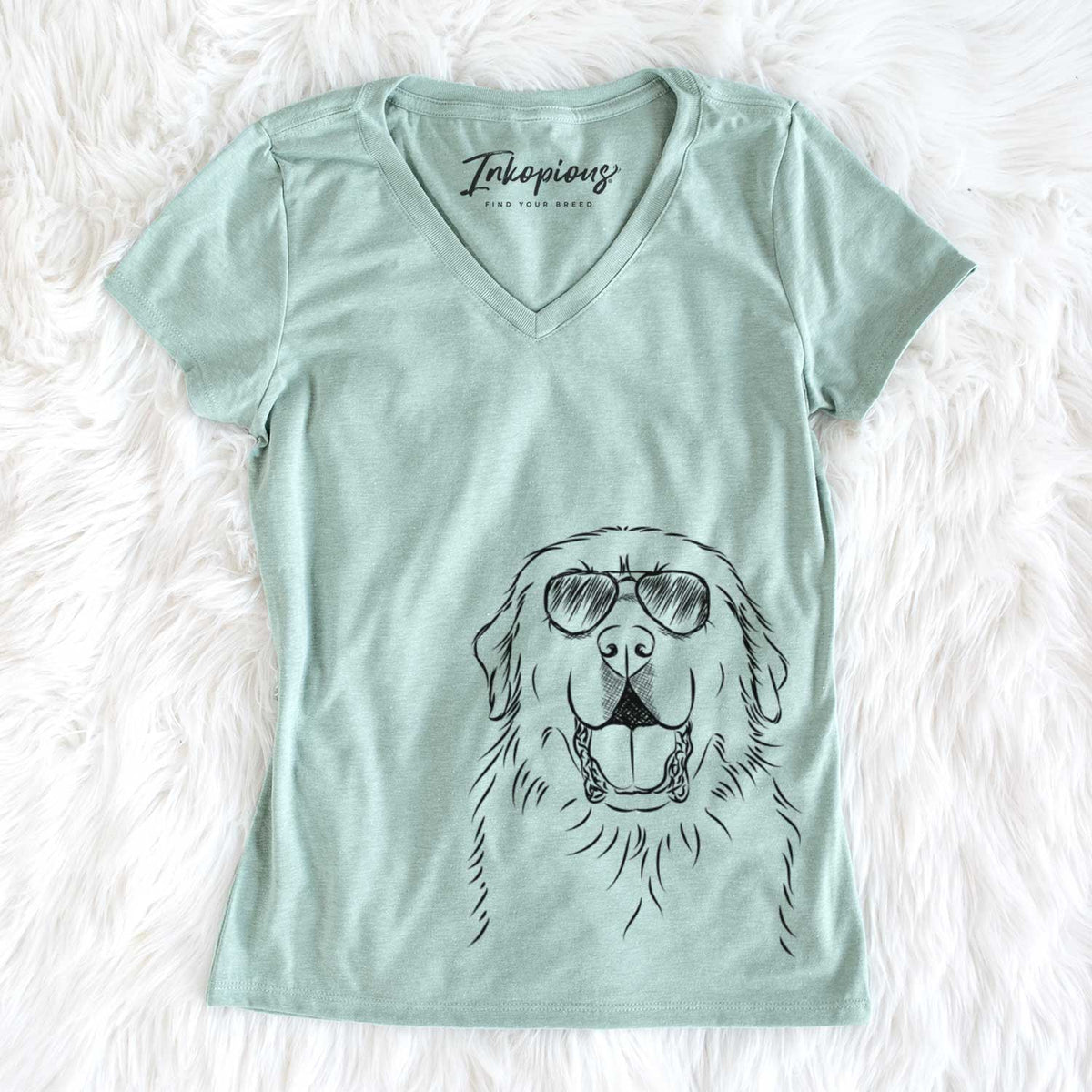 Aviator Zeus the Great Pyrenees - Women's V-neck Shirt