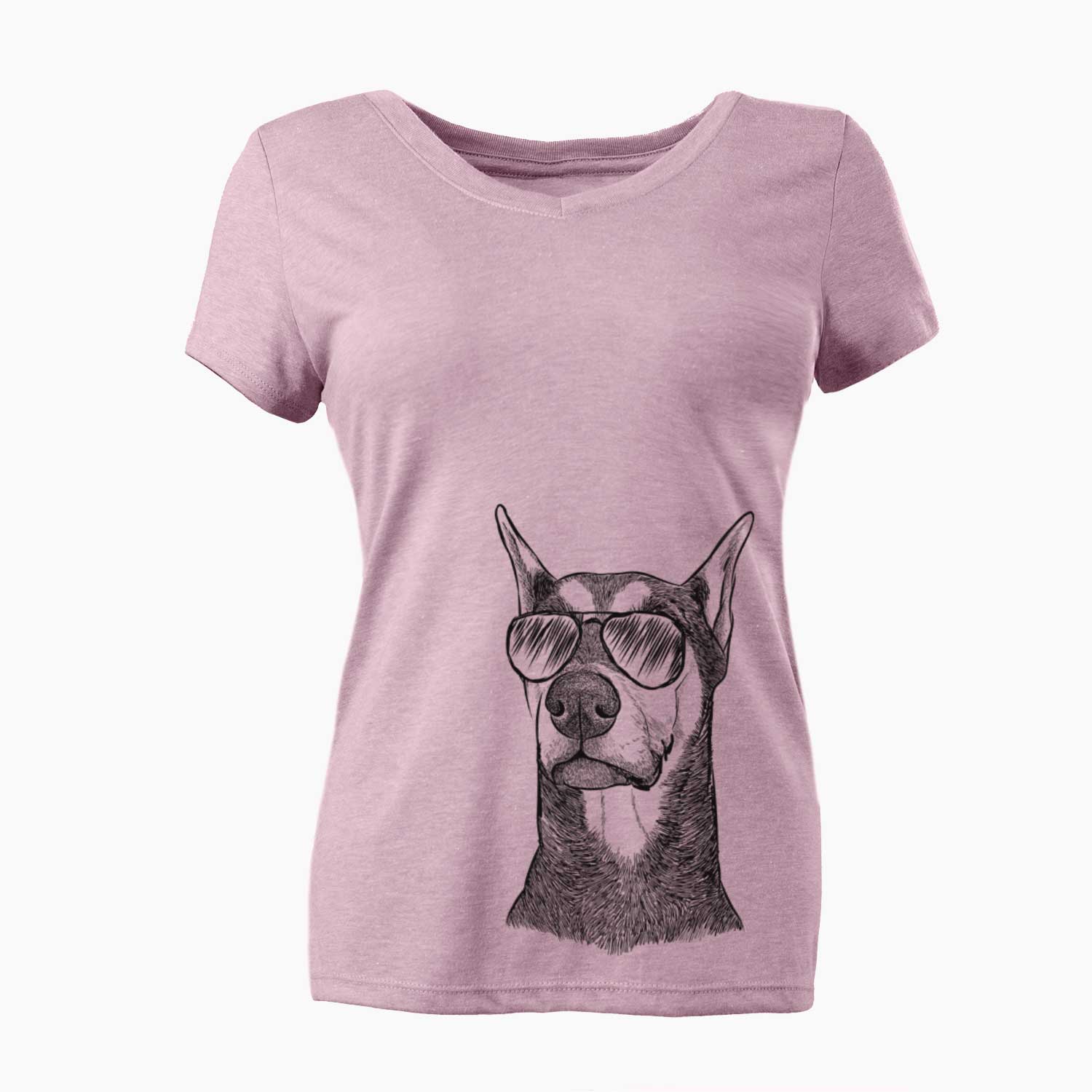 Aviator Zeus the Doberman Pinscher - Women's V-neck Shirt