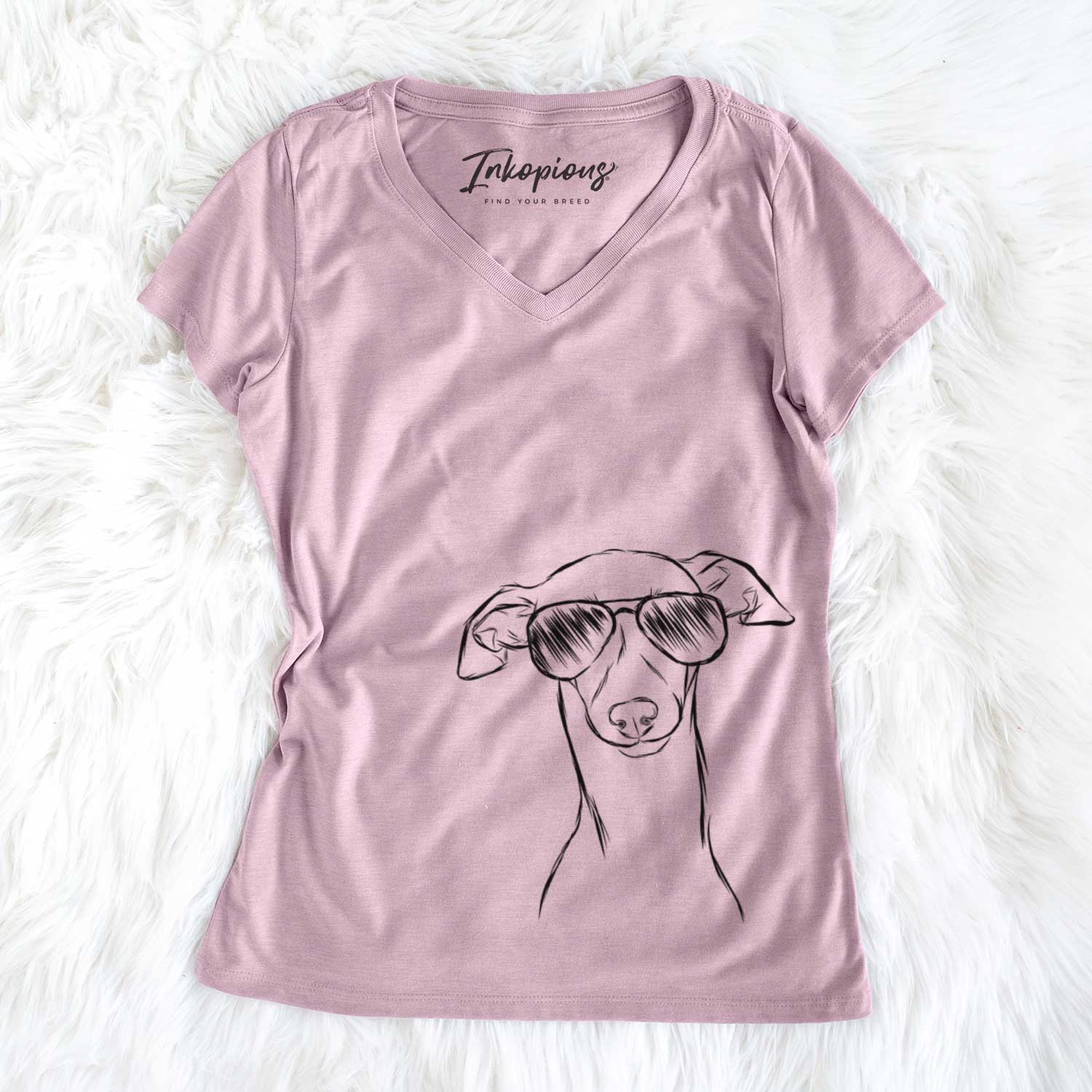 Ziggie the Italian Greyhound - Women's V-neck Shirt
