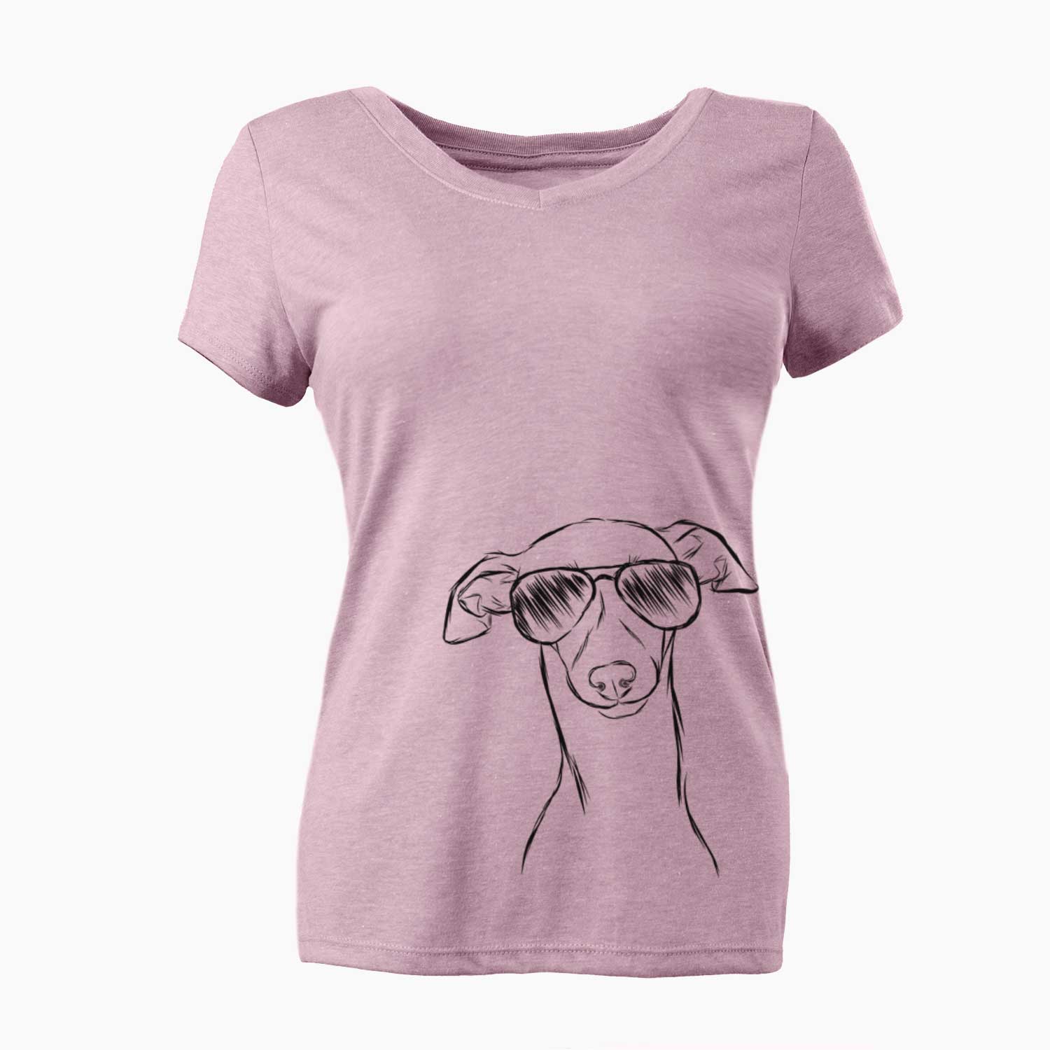 Aviator Ziggie the Italian Greyhound - Women's V-neck Shirt