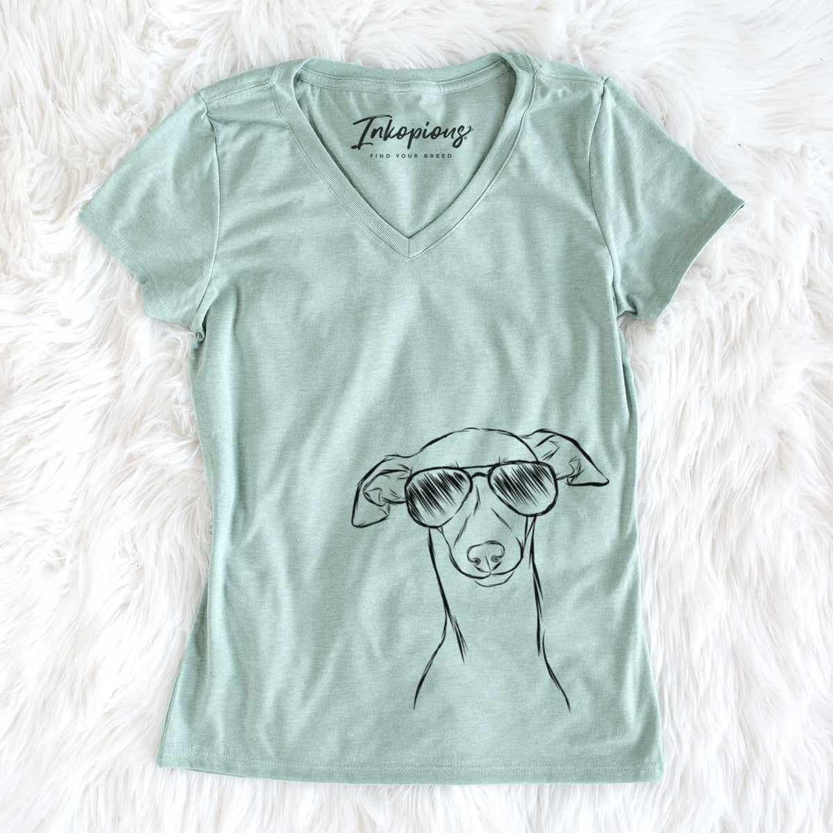 Ziggie the Italian Greyhound - Women's V-neck Shirt