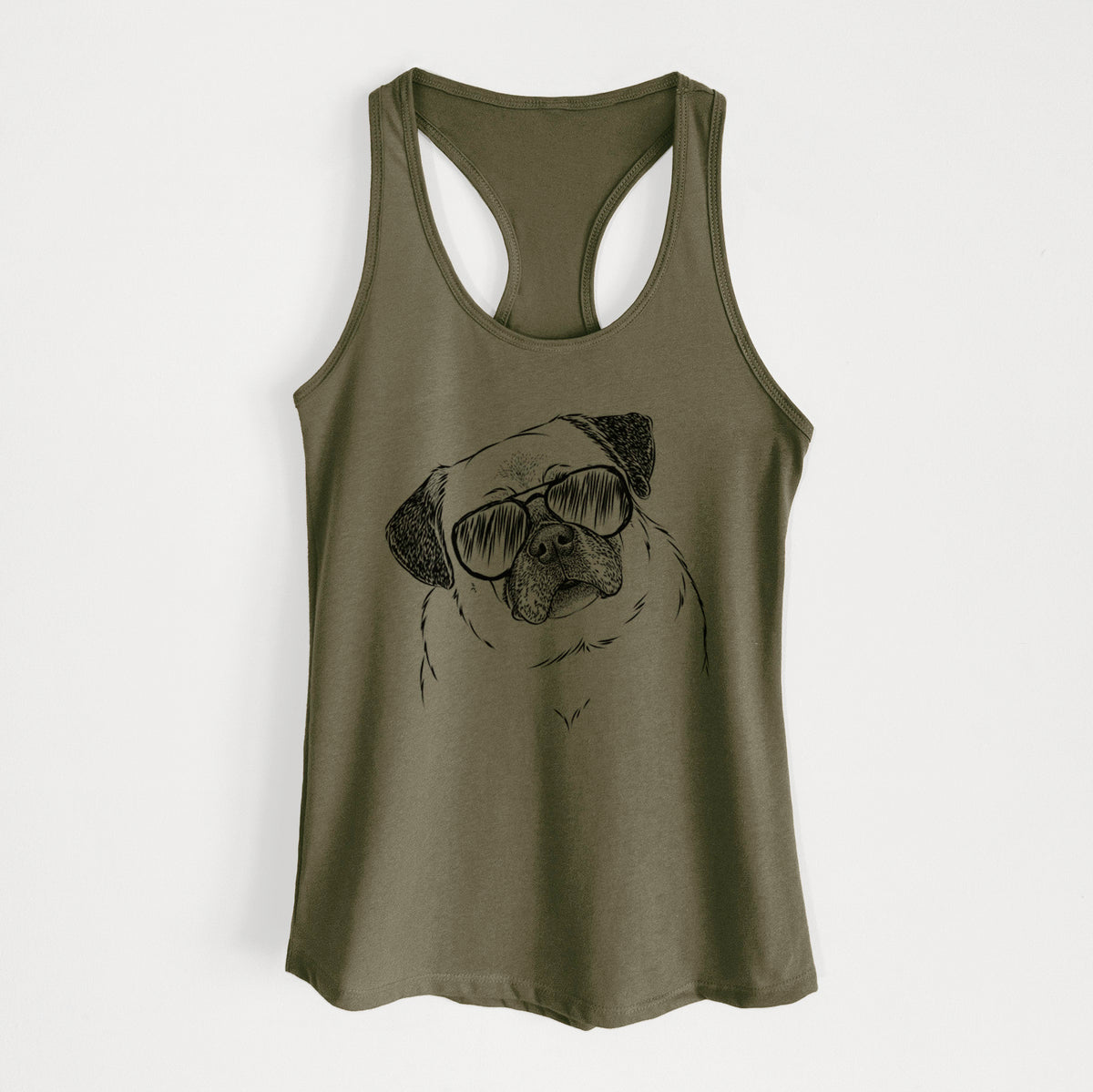 Zoey the Pug - Women's Racerback Tanktop