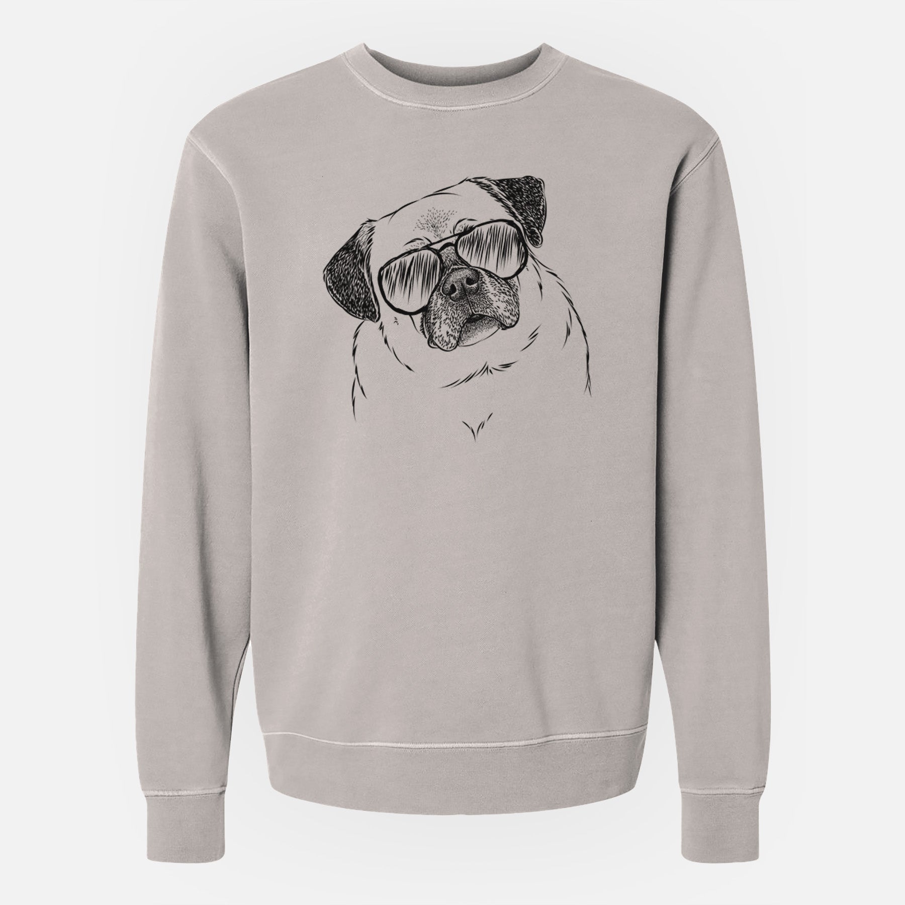 Aviator Zoey the Pug - Unisex Pigment Dyed Crew Sweatshirt