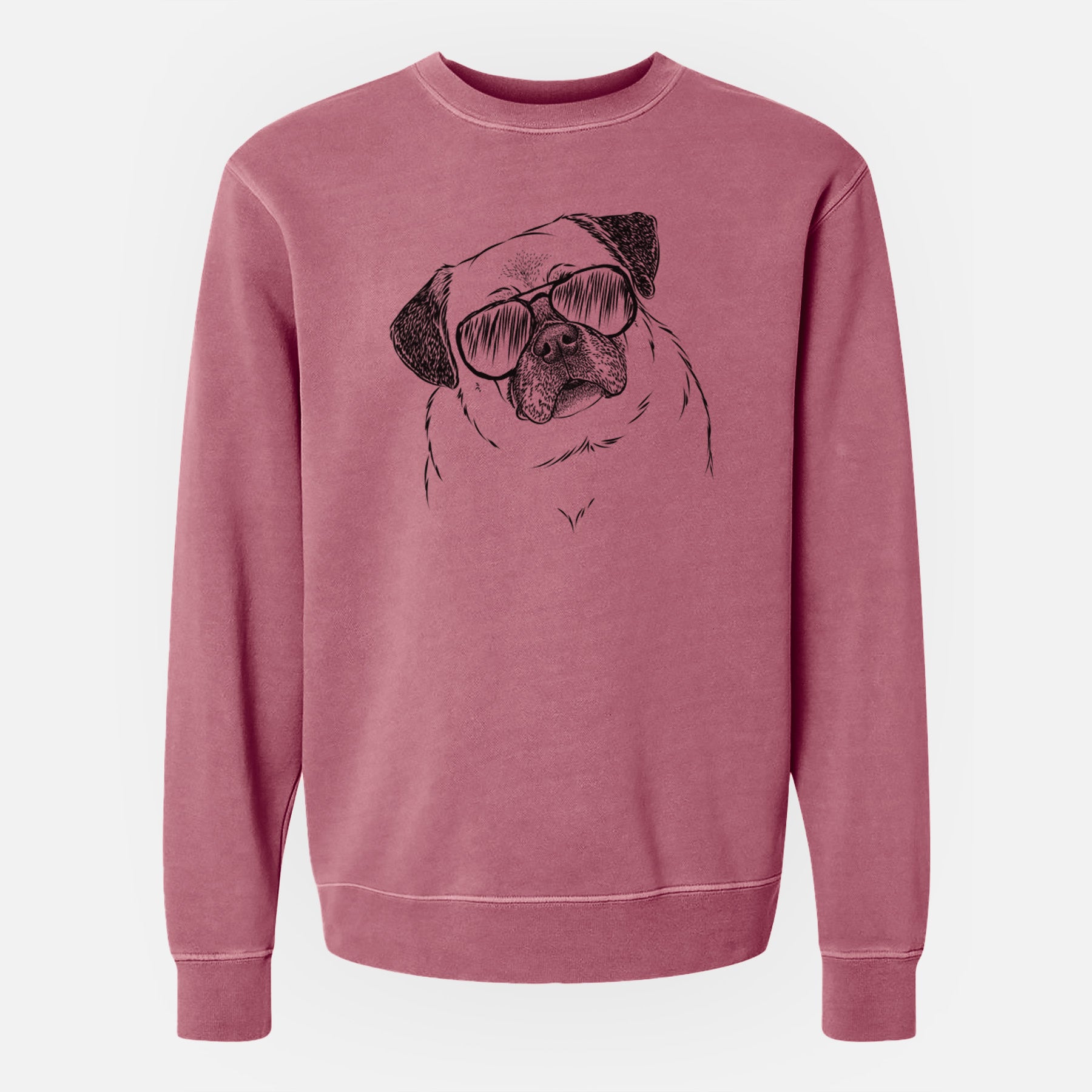 Aviator Zoey the Pug - Unisex Pigment Dyed Crew Sweatshirt