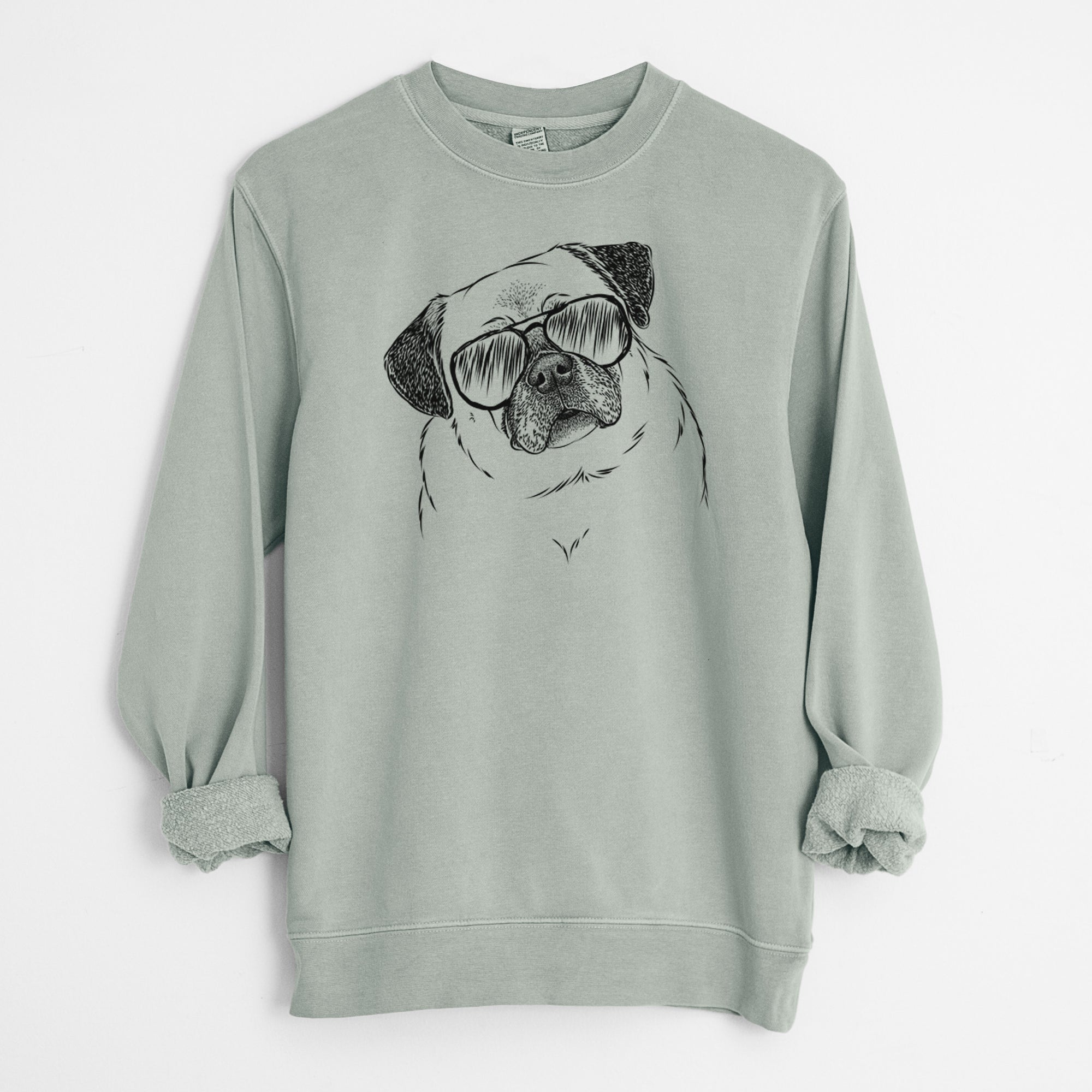 Aviator Zoey the Pug - Unisex Pigment Dyed Crew Sweatshirt