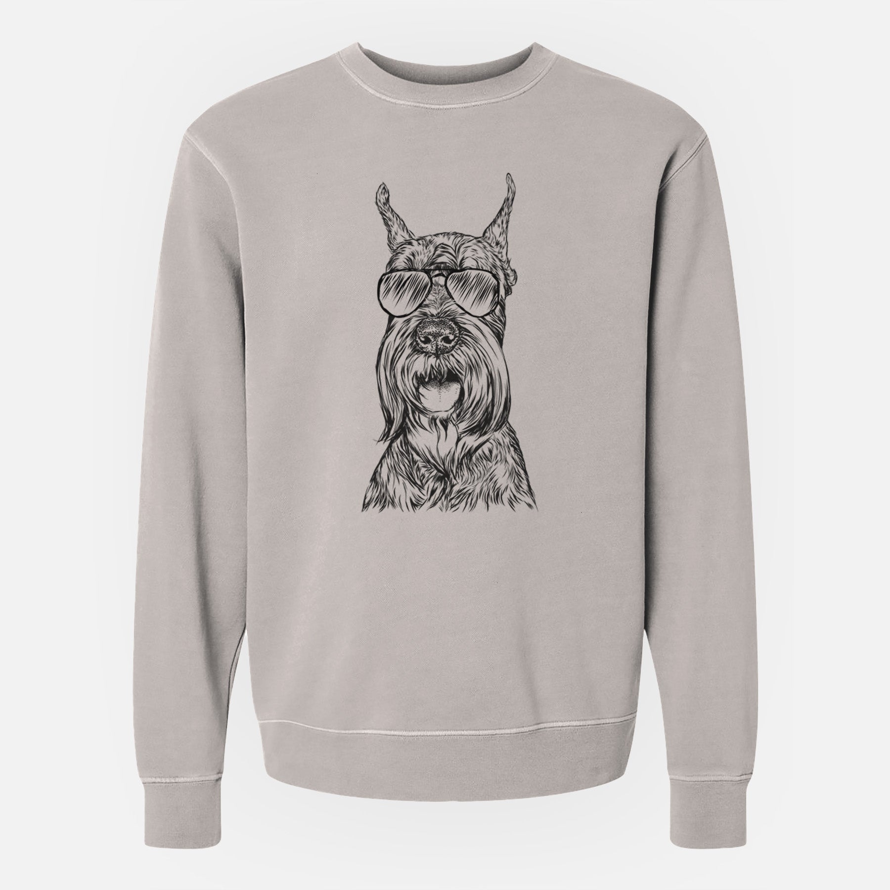 Aviator Zuri the Giant Schnauzer - Unisex Pigment Dyed Crew Sweatshirt