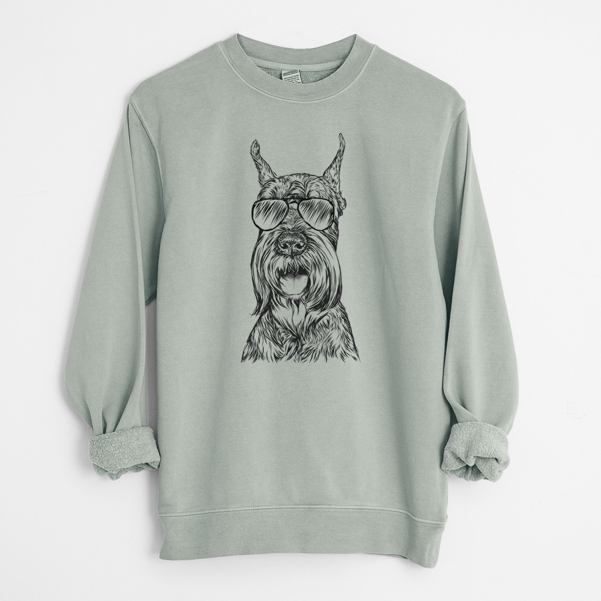 Aviator Zuri the Giant Schnauzer - Unisex Pigment Dyed Crew Sweatshirt