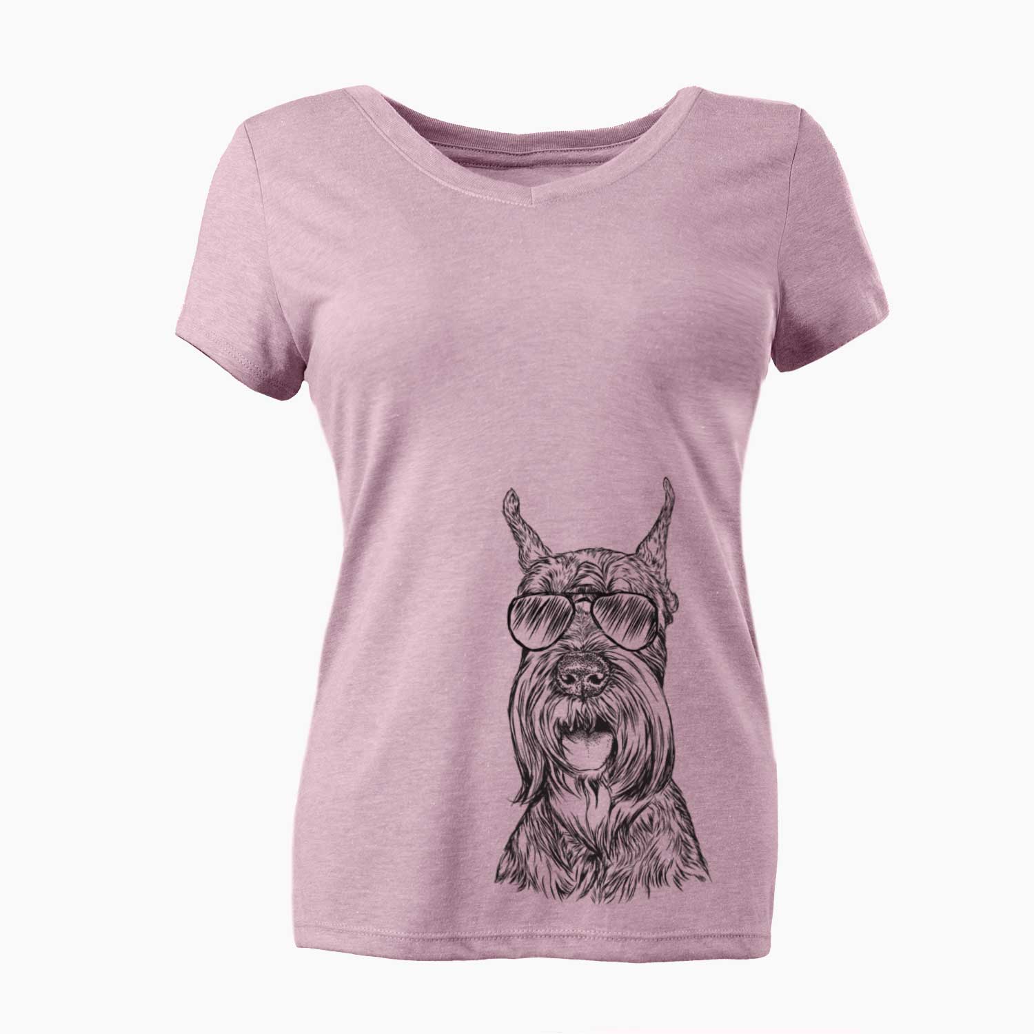 Aviator Zuri the Giant Schnauzer - Women's V-neck Shirt