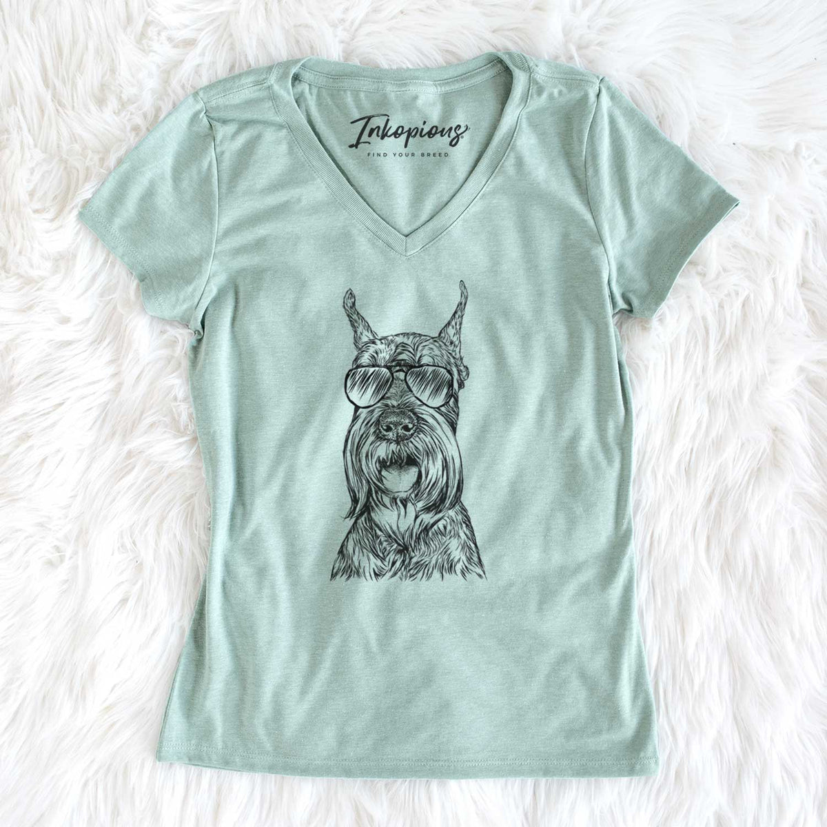 Aviator Zuri the Giant Schnauzer - Women's V-neck Shirt