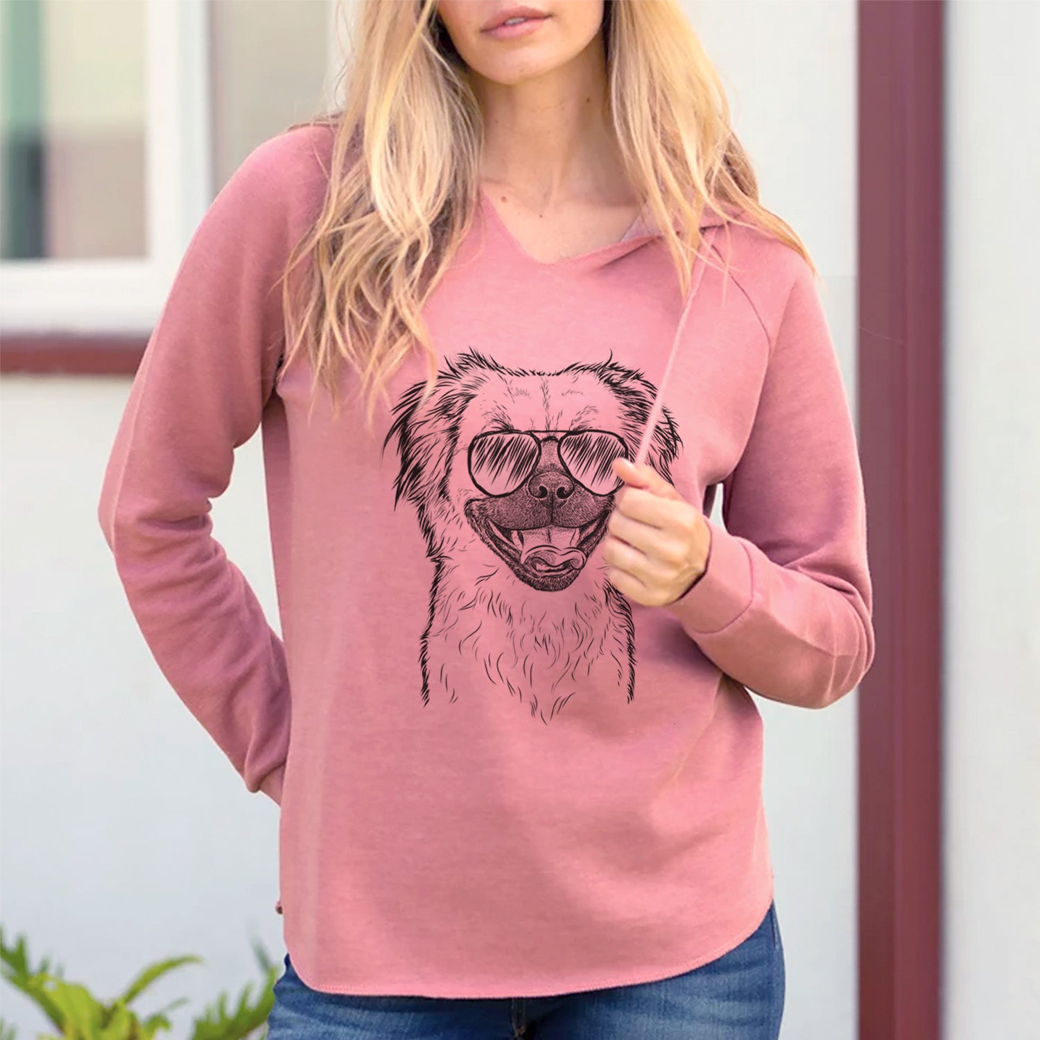 Aviator Zuri the Spaniel Mix - Cali Wave Hooded Sweatshirt