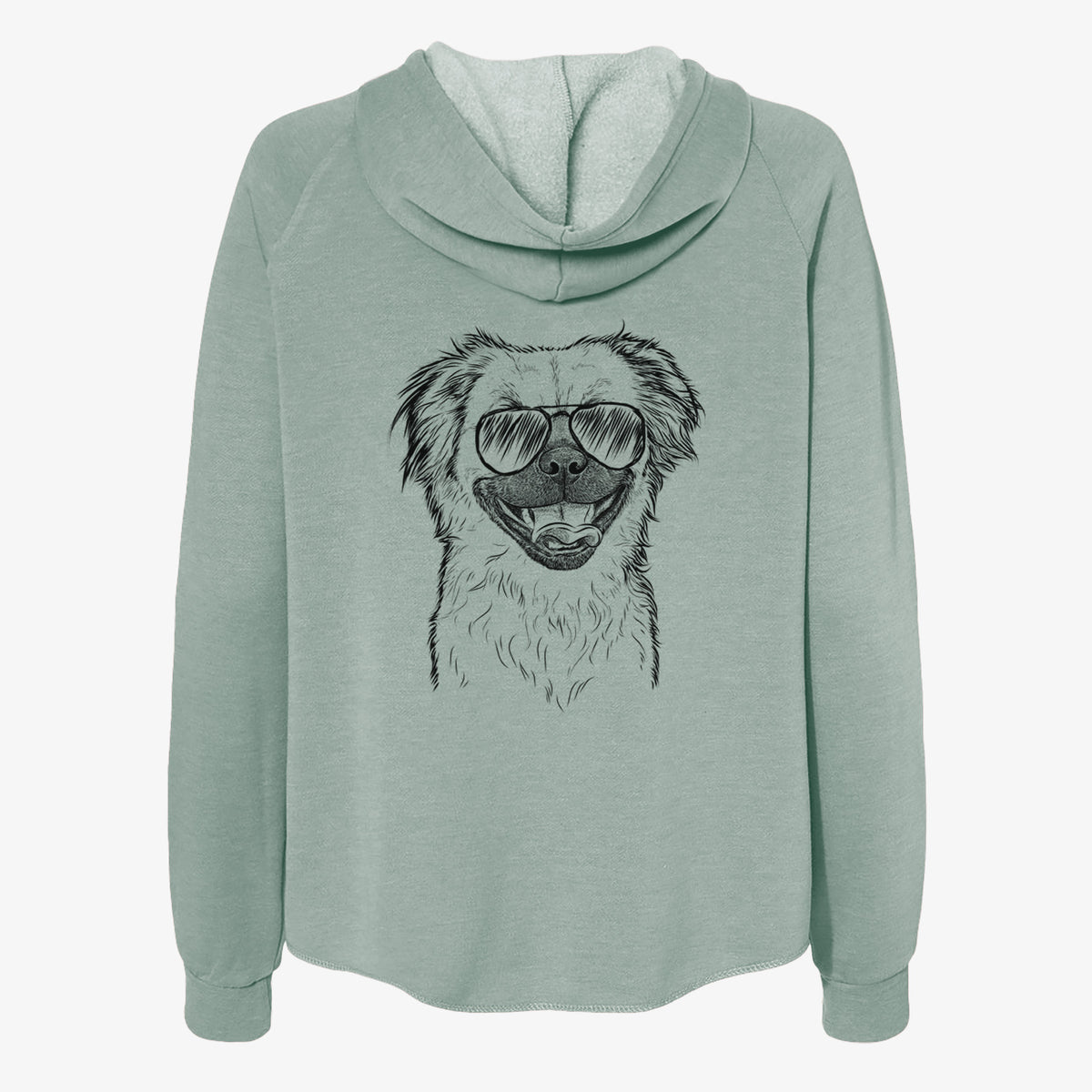 Zuri the Spaniel Mix - Women's Cali Wave Zip-Up Sweatshirt