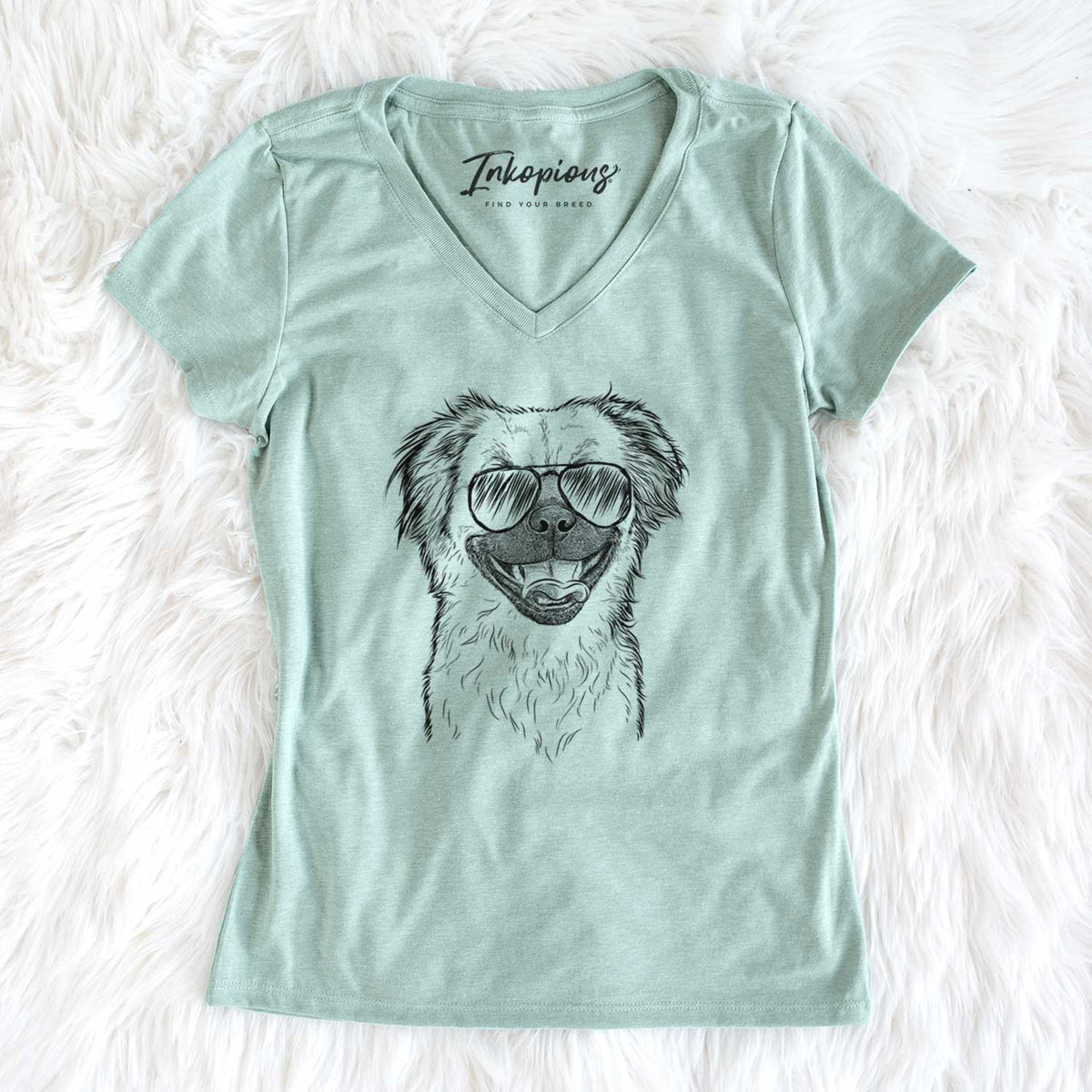 Aviator Zuri the Spaniel Mix - Women's V-neck Shirt