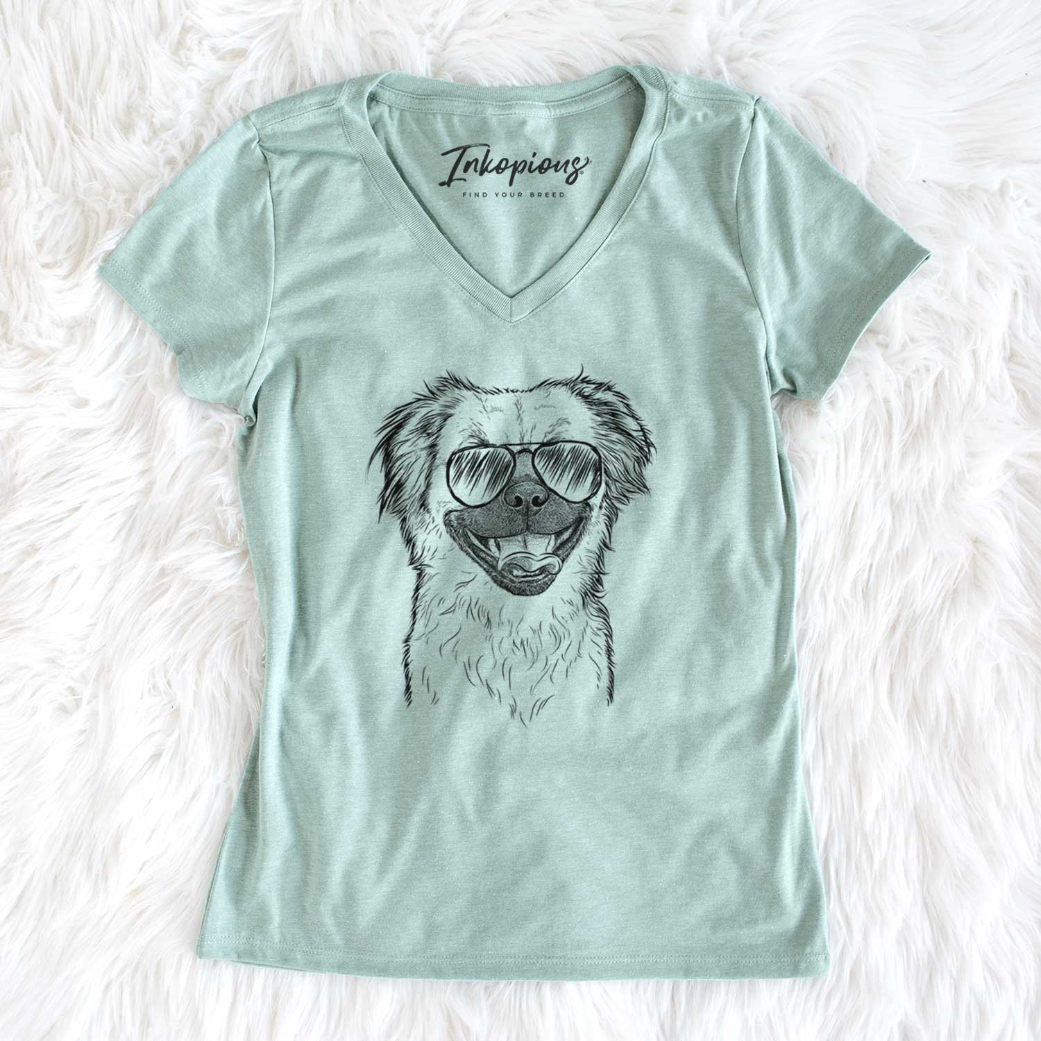 Aviator Zuri the Spaniel Mix - Women's V-neck Shirt