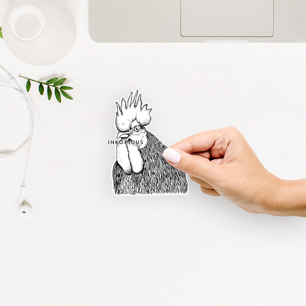 Edwin the Rooster - Decal Sticker