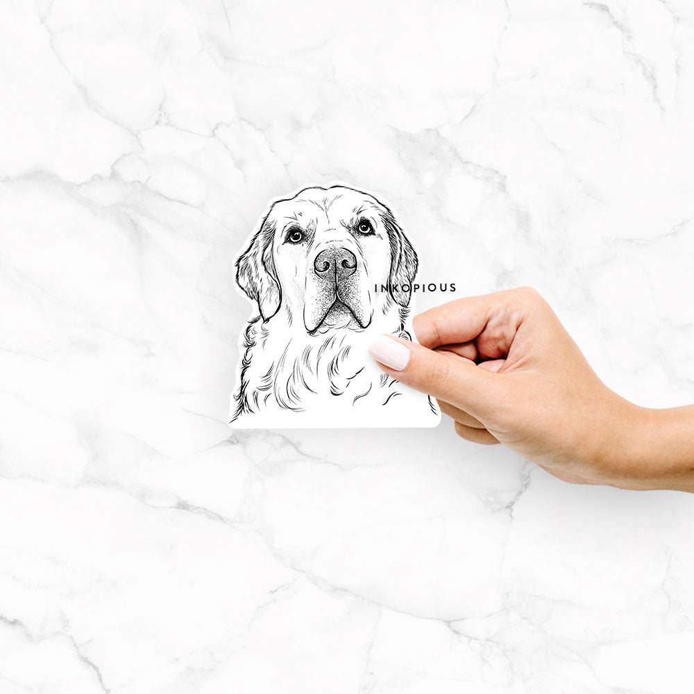 Hank the Irish Cream Golden Retriever - Decal Sticker