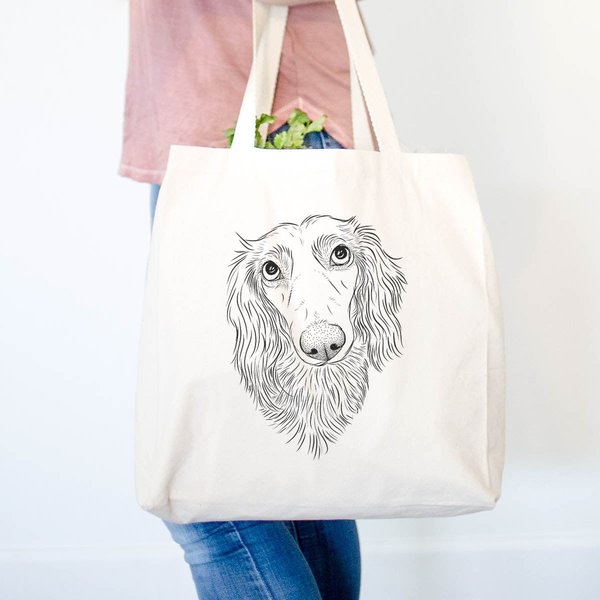 Mr. Rusty the Long Haired Dachshund - Tote Bag