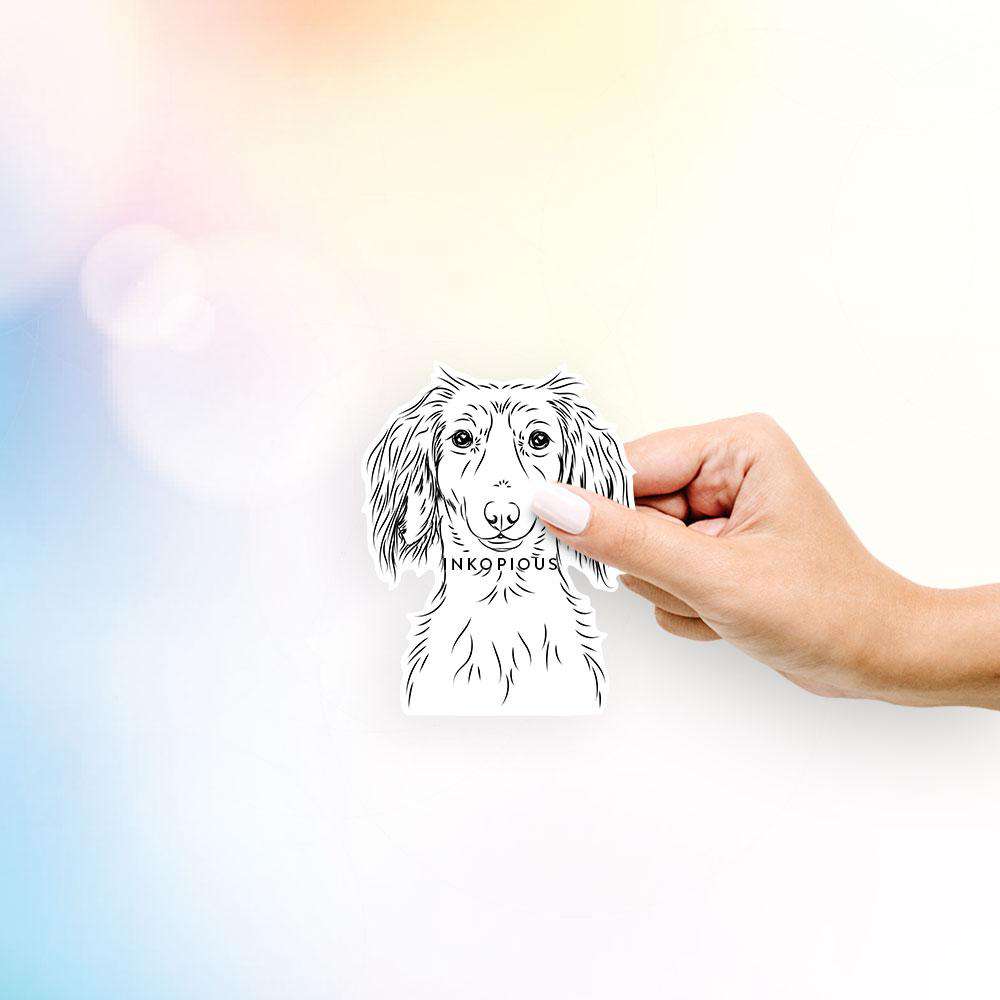 Roux the Long Haired Dachshund - Decal Sticker