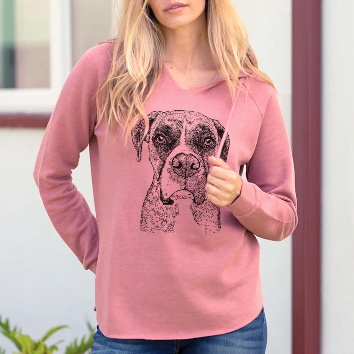 Rowdy Rex the Boxer - Cali Wave Hooded Sweatshirt