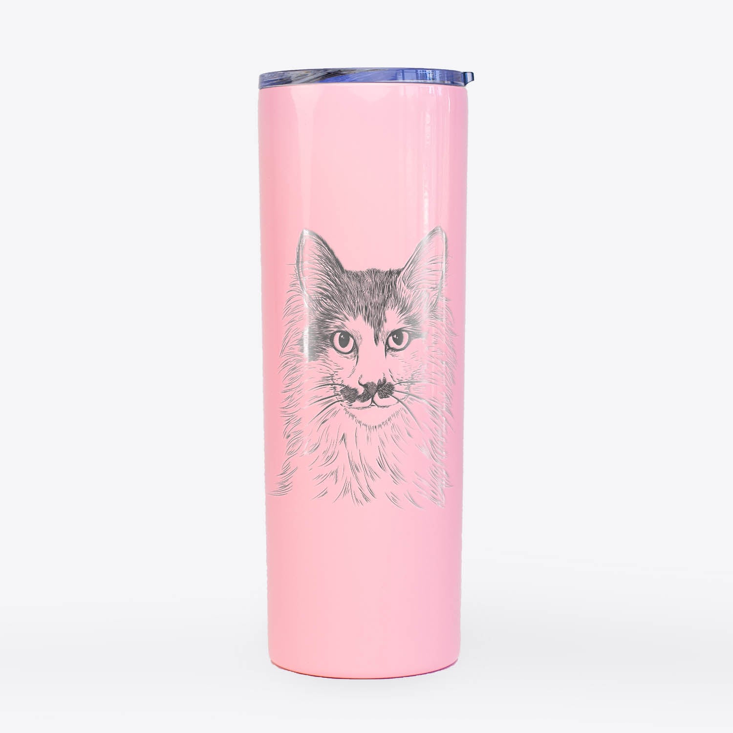 Stache the Longhaired Mustache Cat - 20oz Skinny Tumbler