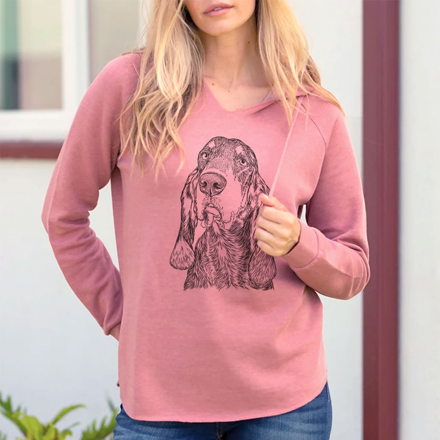 Stu the Black and Tan Coonhound - Cali Wave Hooded Sweatshirt