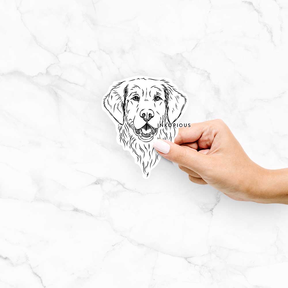 Toby the Golden Retriever - Decal Sticker