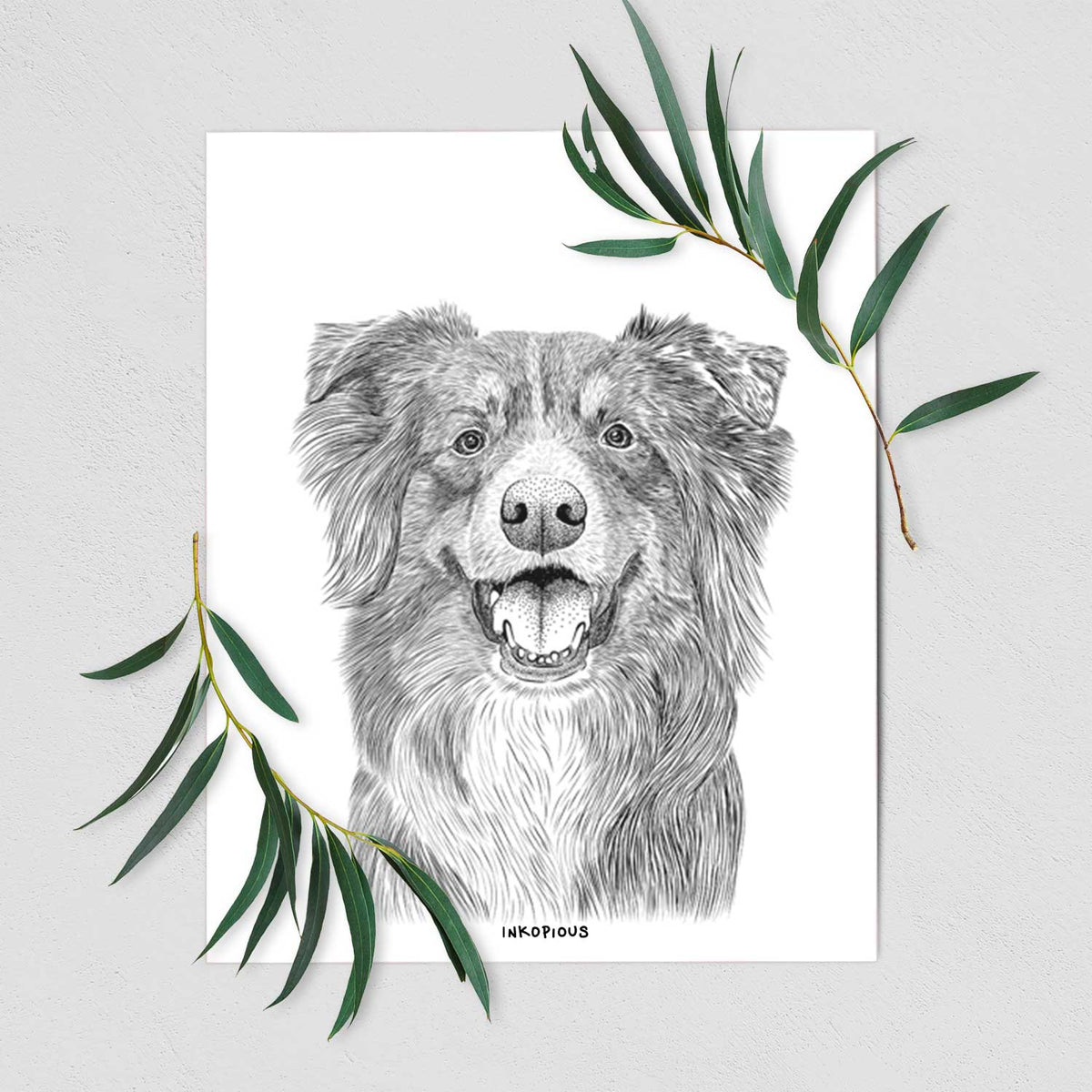 Aussie Parker the Australian Shepherd Art Print