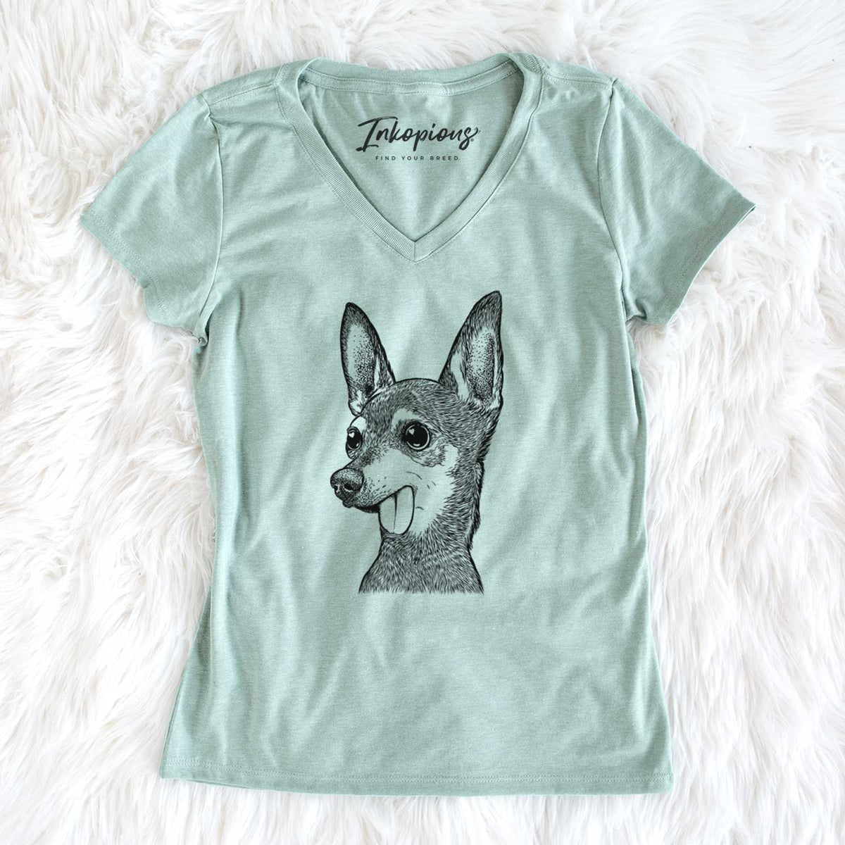 Bare Aaron the Chihuahua - Women&#39;s V-neck Shirt