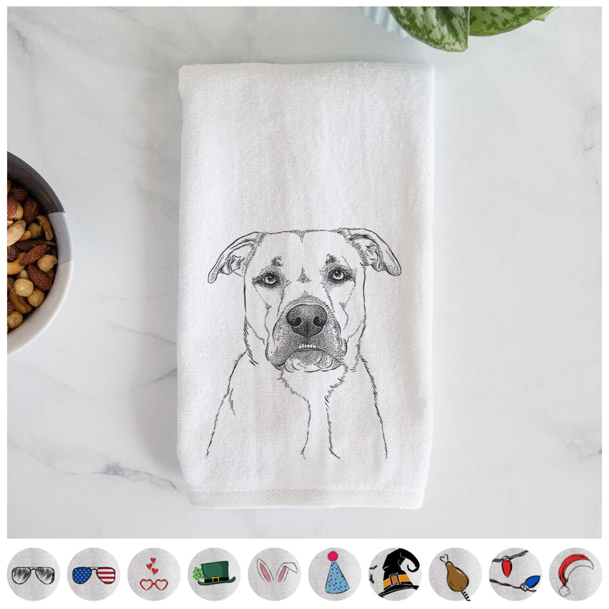 Abby the Boxer Beagle Mix Decorative Hand Towel