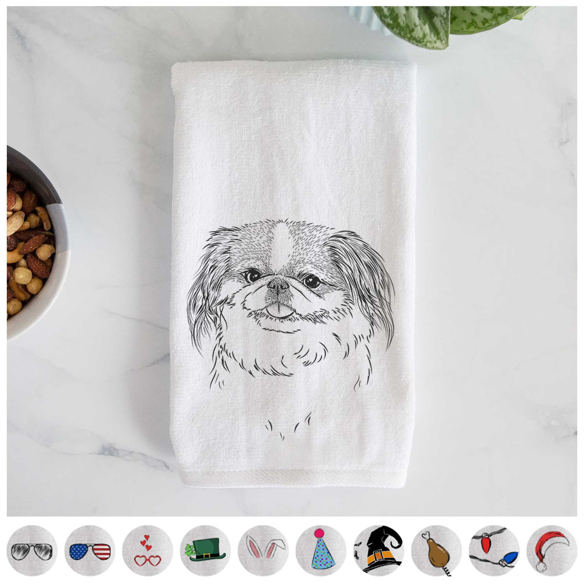 Abra Bean the Pekingese Decorative Hand Towel