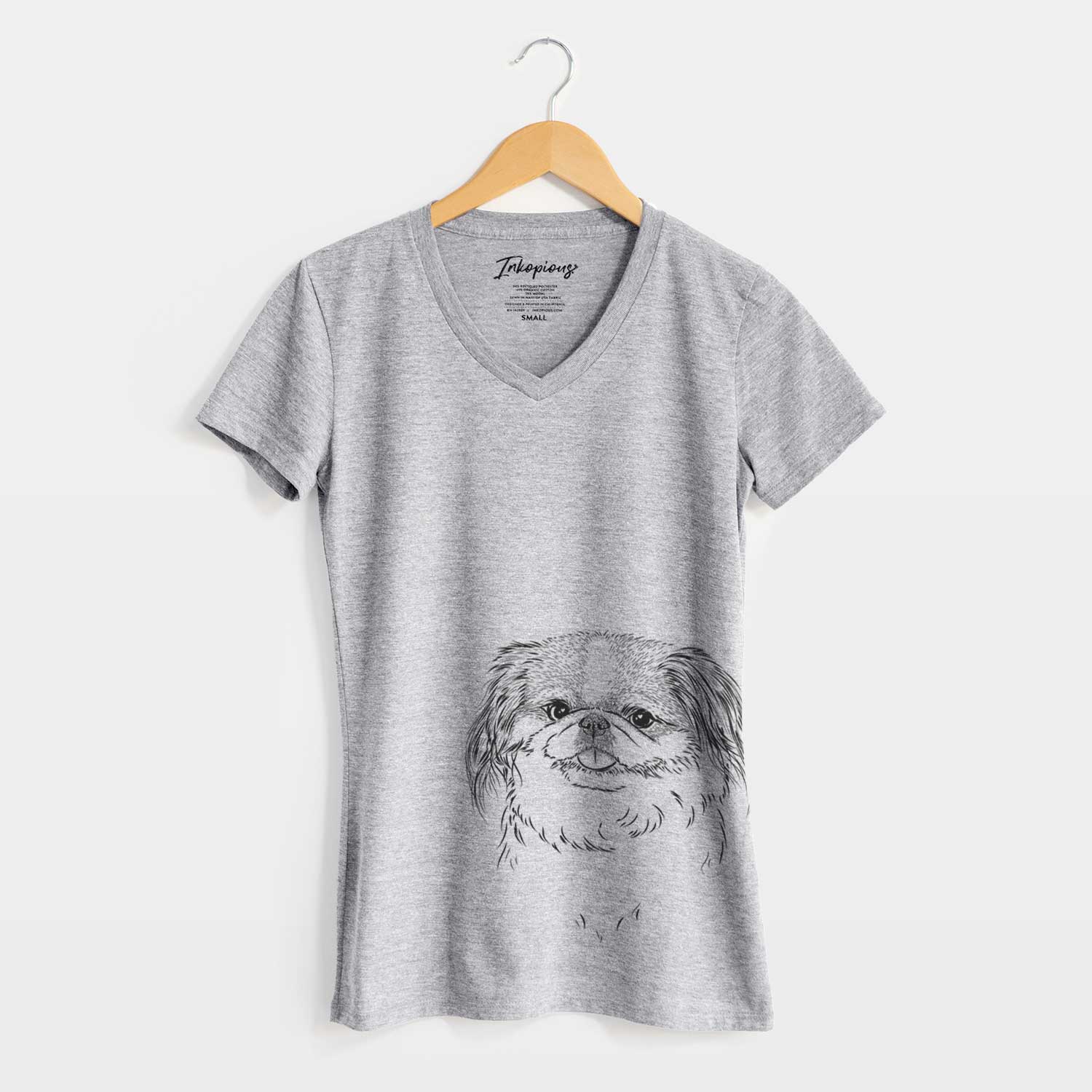 Bare Abra Bean the Pekingese - Women's V-neck Shirt