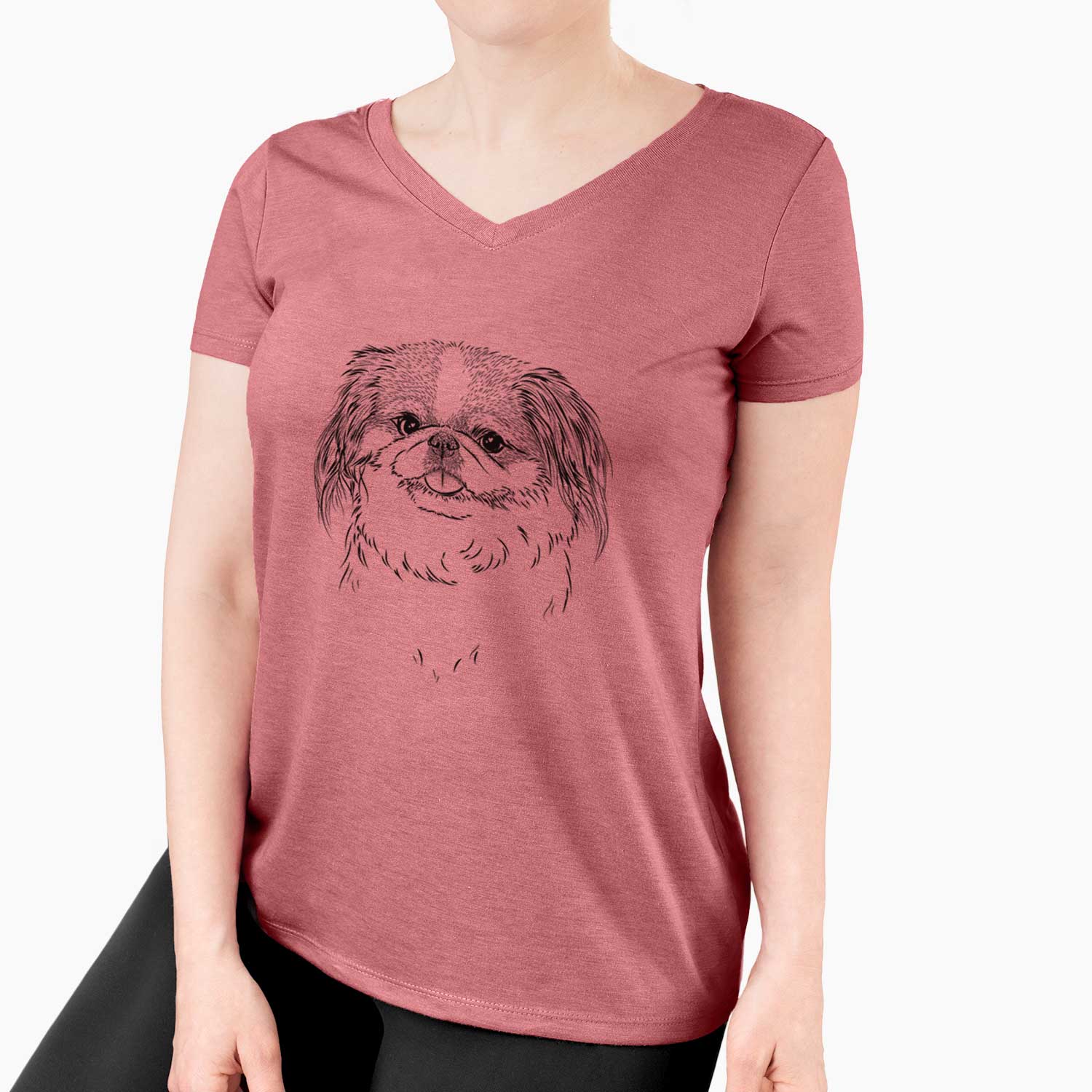 Bare Abra Bean the Pekingese - Women's V-neck Shirt