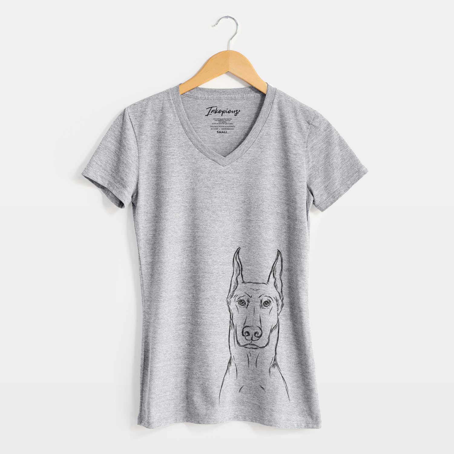 Bare Ace the Doberman Pinscher - Women's V-neck Shirt