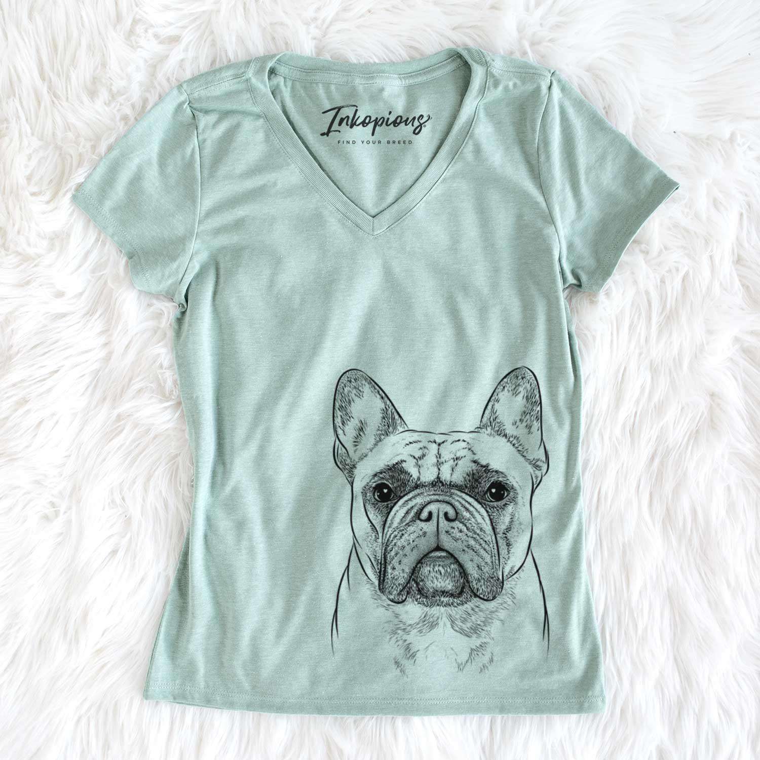 Acelynn the French Bulldog - Women's V-neck Shirt