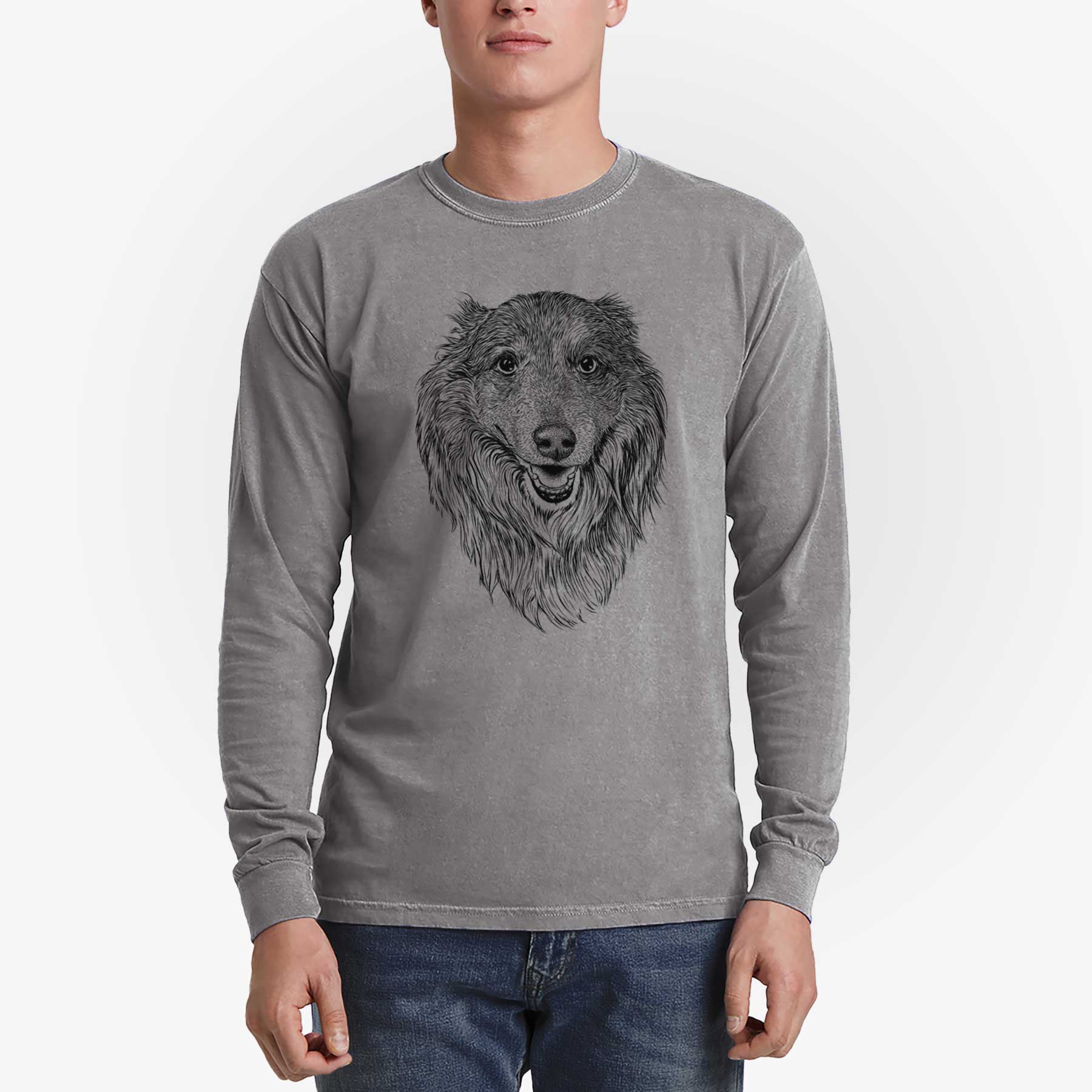 Bare Addie the Collie Mix - Heavyweight 100% Cotton Long Sleeve