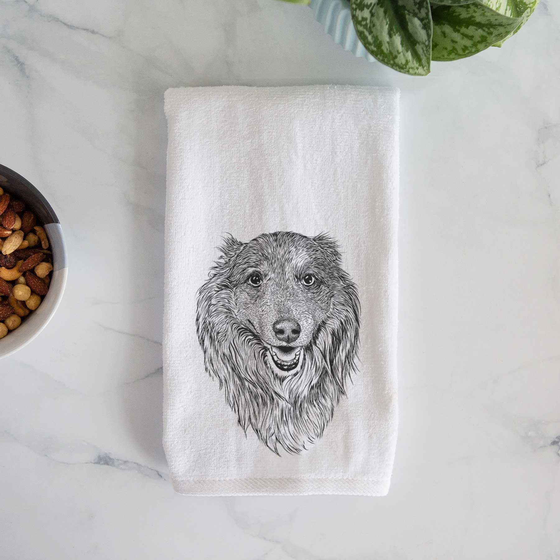 Addie the Collie Mix Decorative Hand Towel