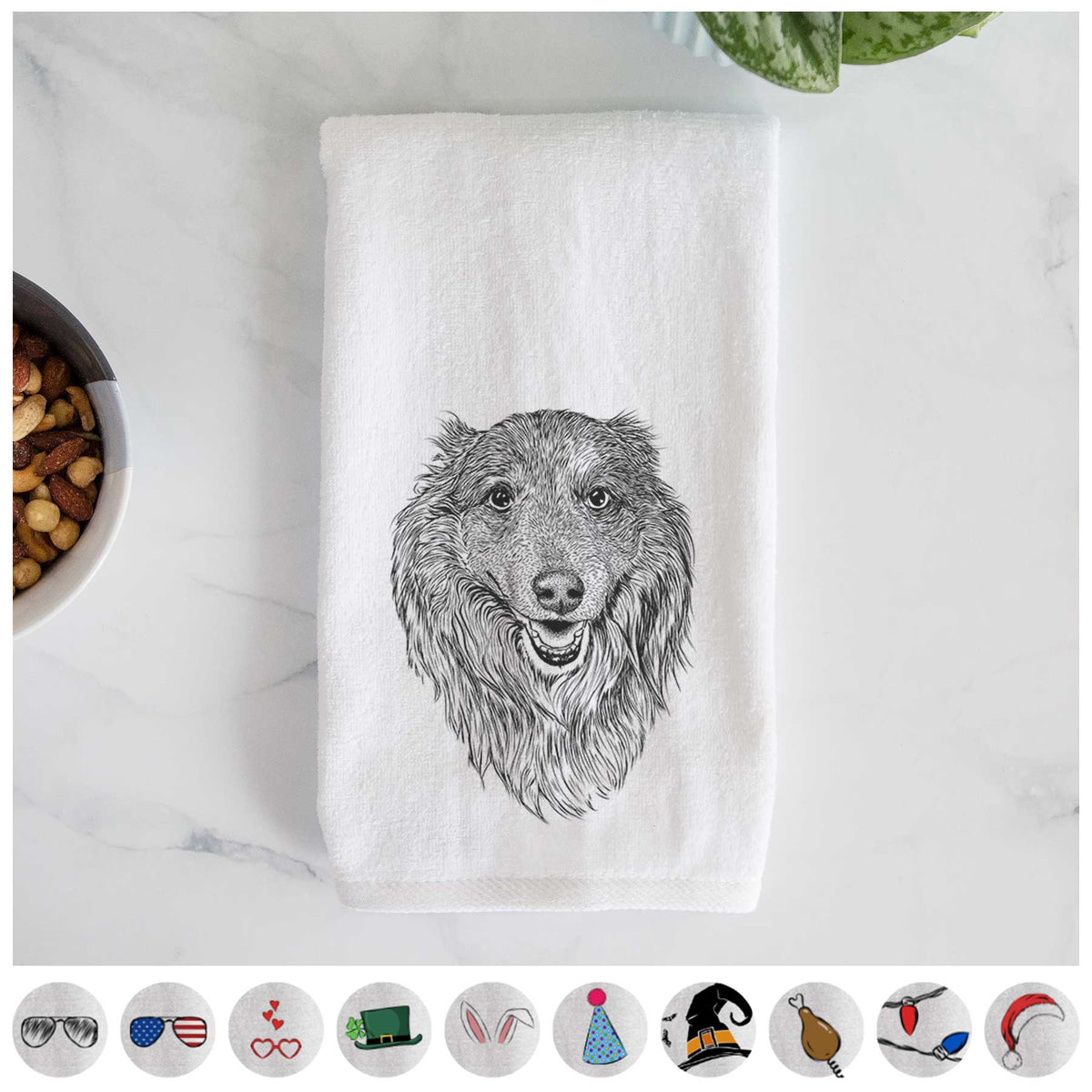 Addie the Collie Mix Decorative Hand Towel