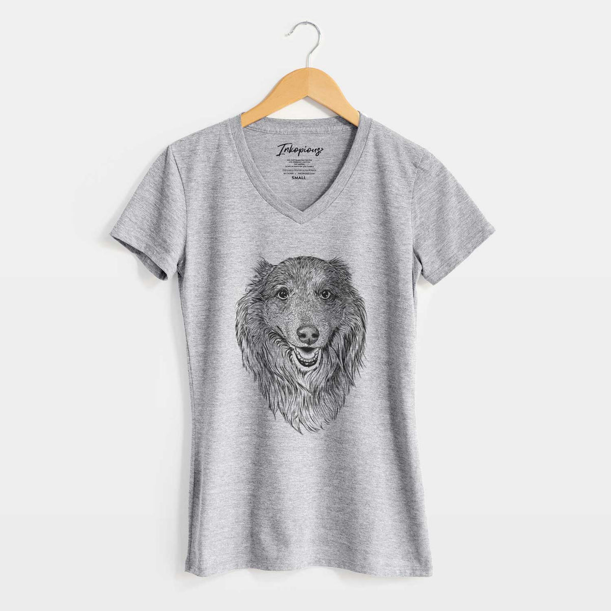 Bare Addie the Collie Mix - Women's V-neck Shirt
