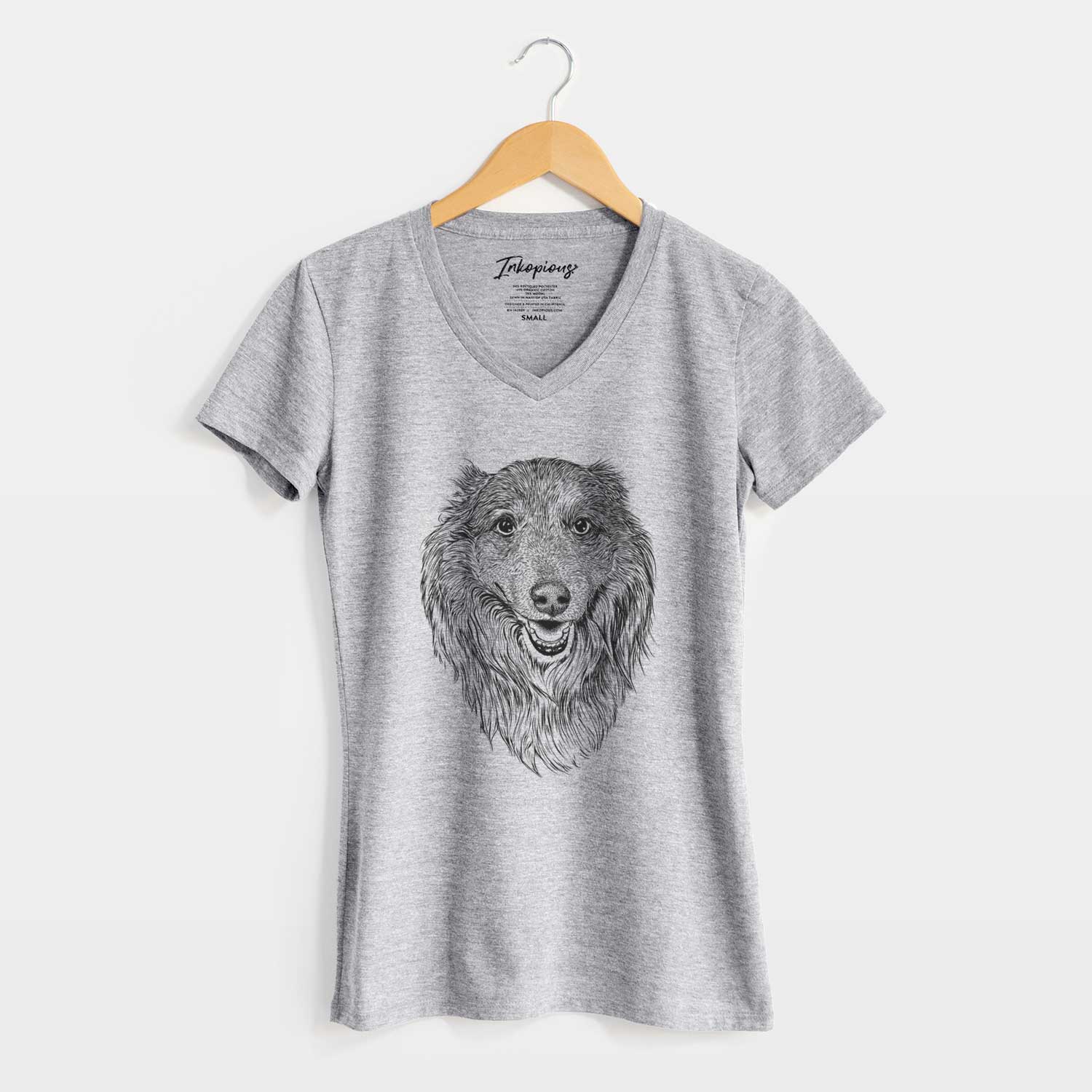 Bare Addie the Collie Mix - Women's V-neck Shirt