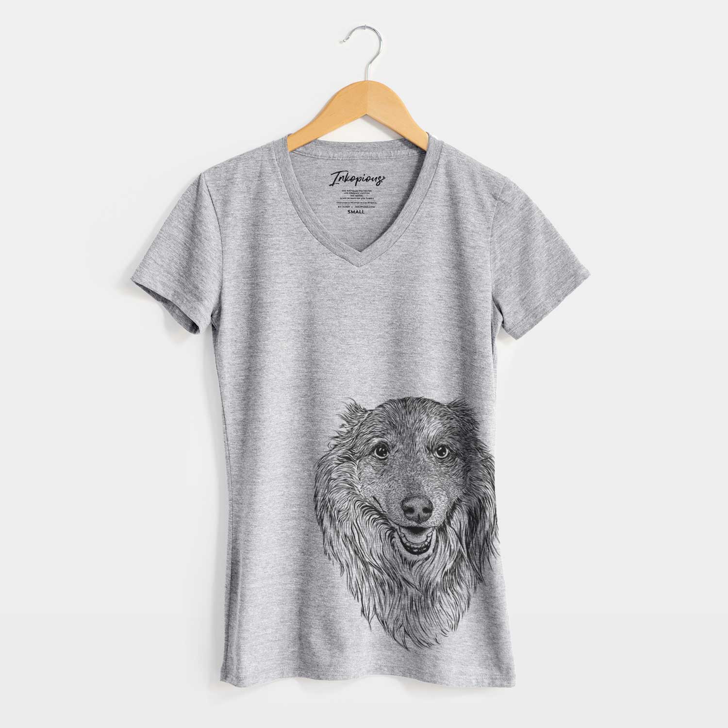 Bare Addie the Collie Mix - Women's V-neck Shirt