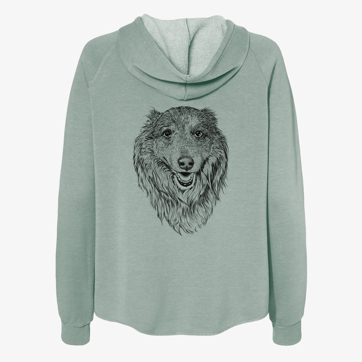 Addie the Collie Mix - Women's Cali Wave Zip-Up Sweatshirt