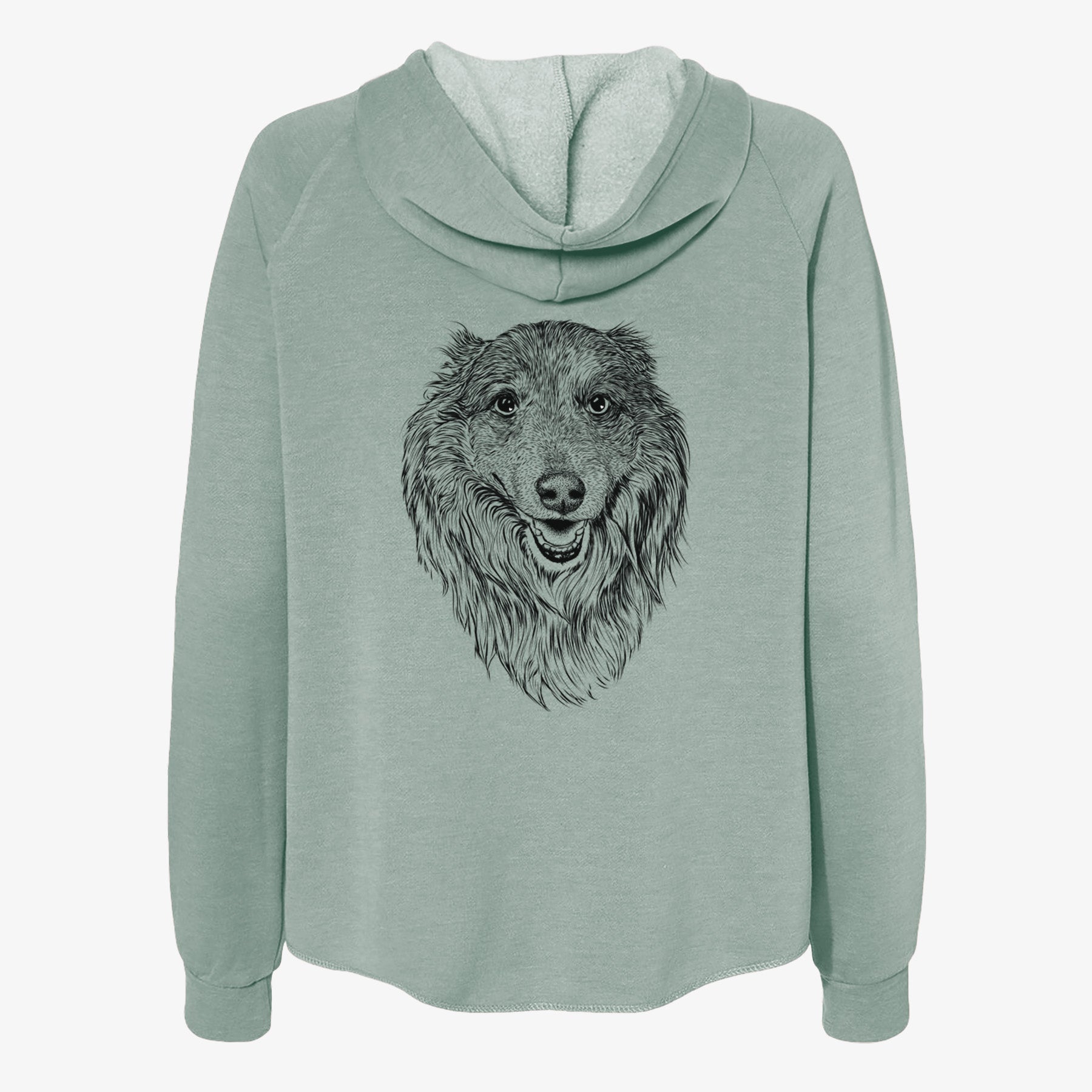 Addie the Collie Mix - Women's Cali Wave Zip-Up Sweatshirt