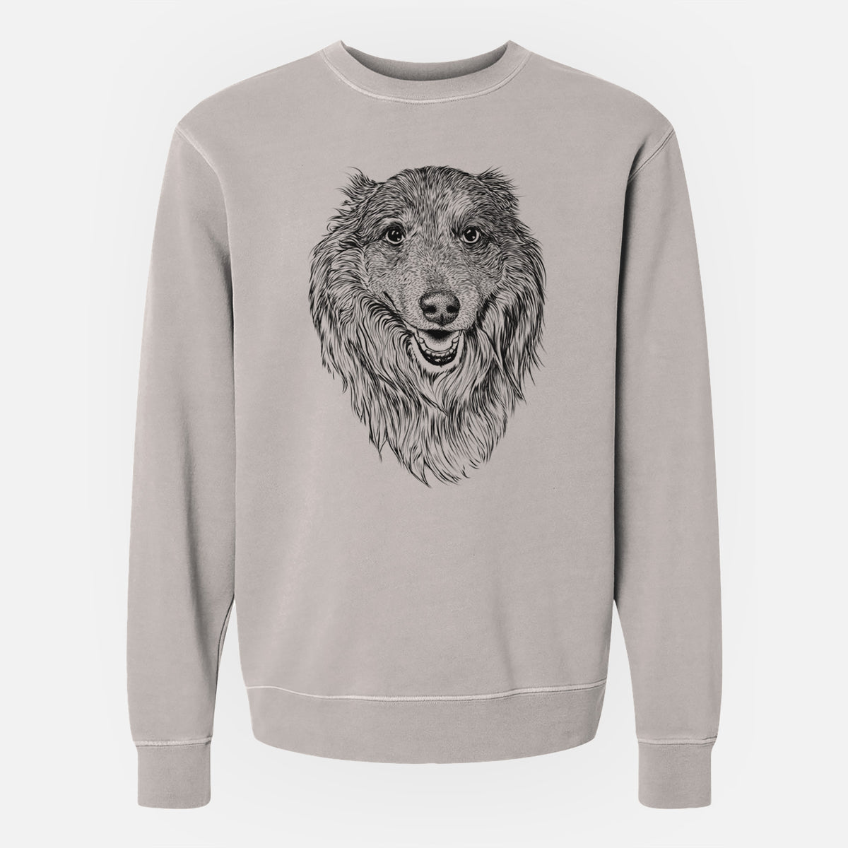 Bare Addie the Collie Mix - Unisex Pigment Dyed Crew Sweatshirt