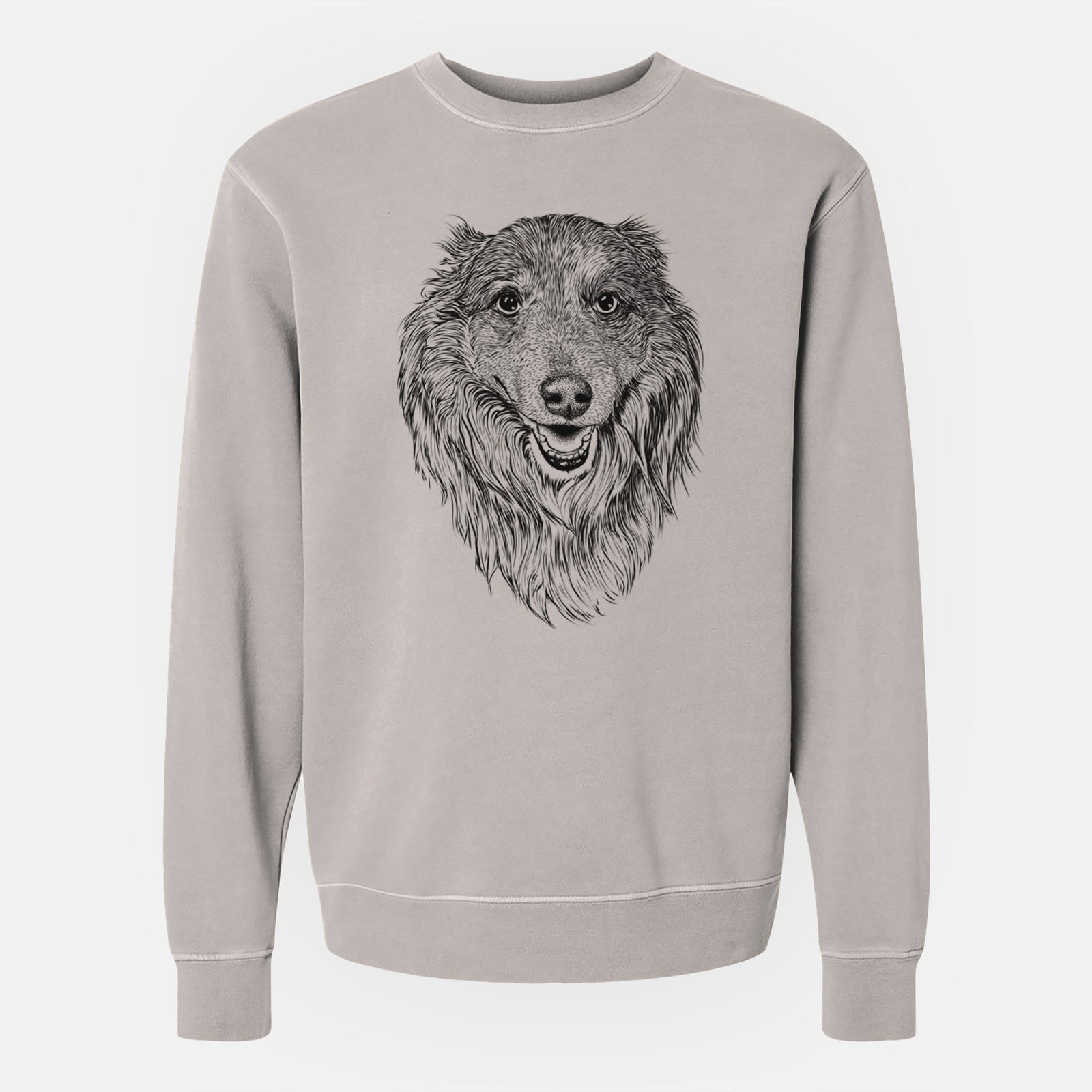 Bare Addie the Collie Mix - Unisex Pigment Dyed Crew Sweatshirt